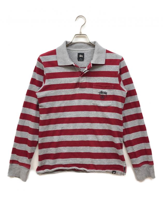 中古・古着通販】stussy (ステューシー) ラガーシャツ レッド サイズ:S