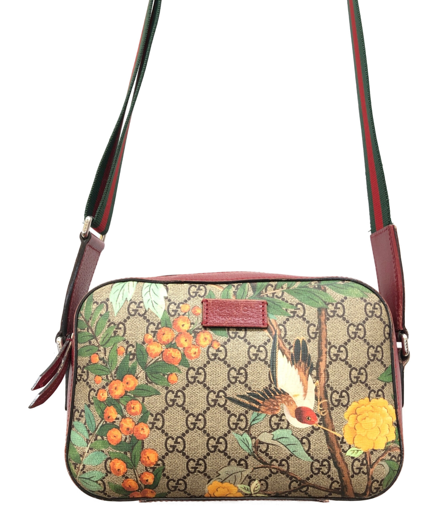 GUCCI ティアン(テイアン)花と鳥 ショルダーバッグ 美品 中古・古着通販】GUCCI (グッチ) ティアン ショルダーバッグ ベージュ