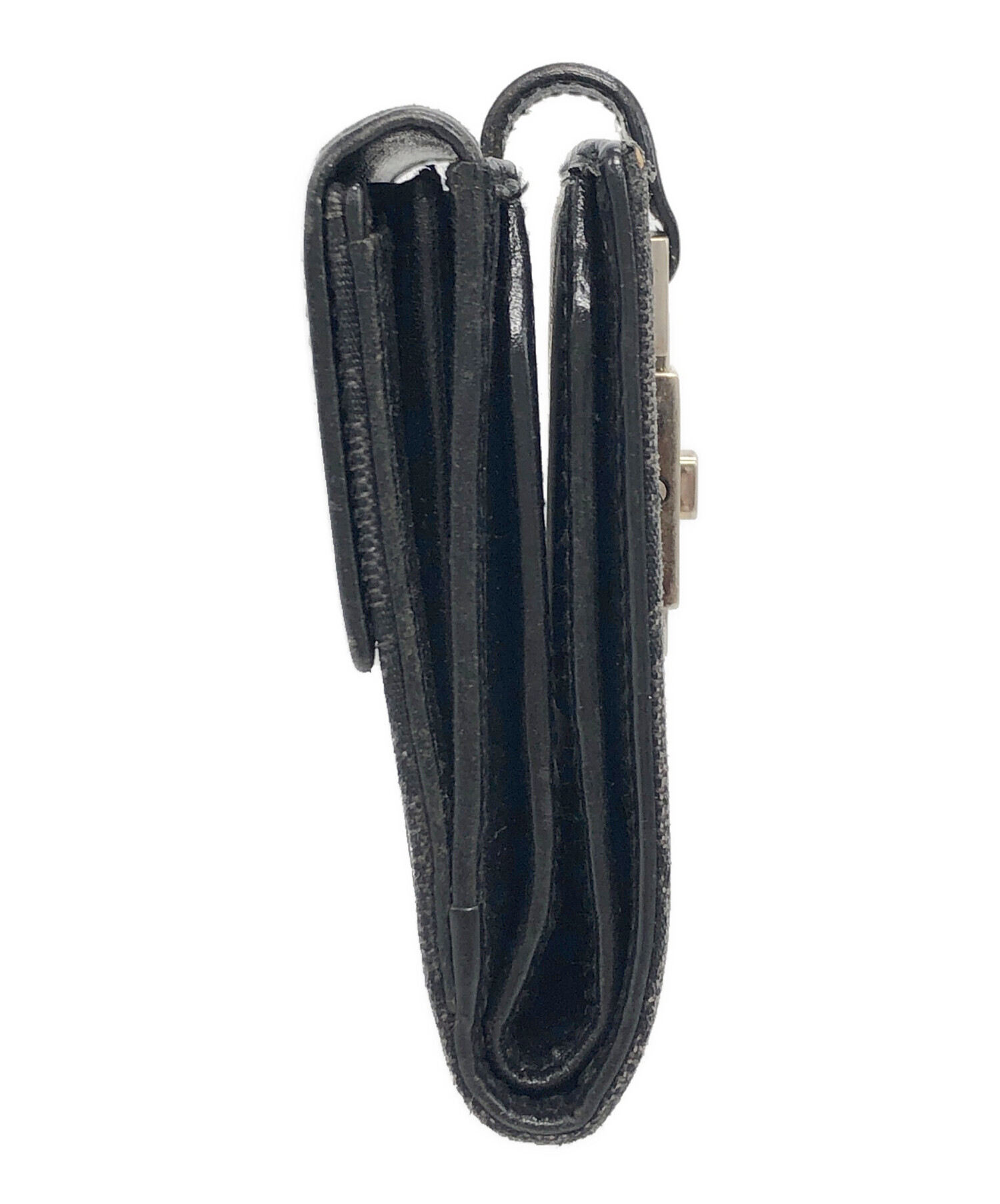 中古・古着通販】GUCCI (グッチ) GGキャンバス2つ折り財布 ブラック
