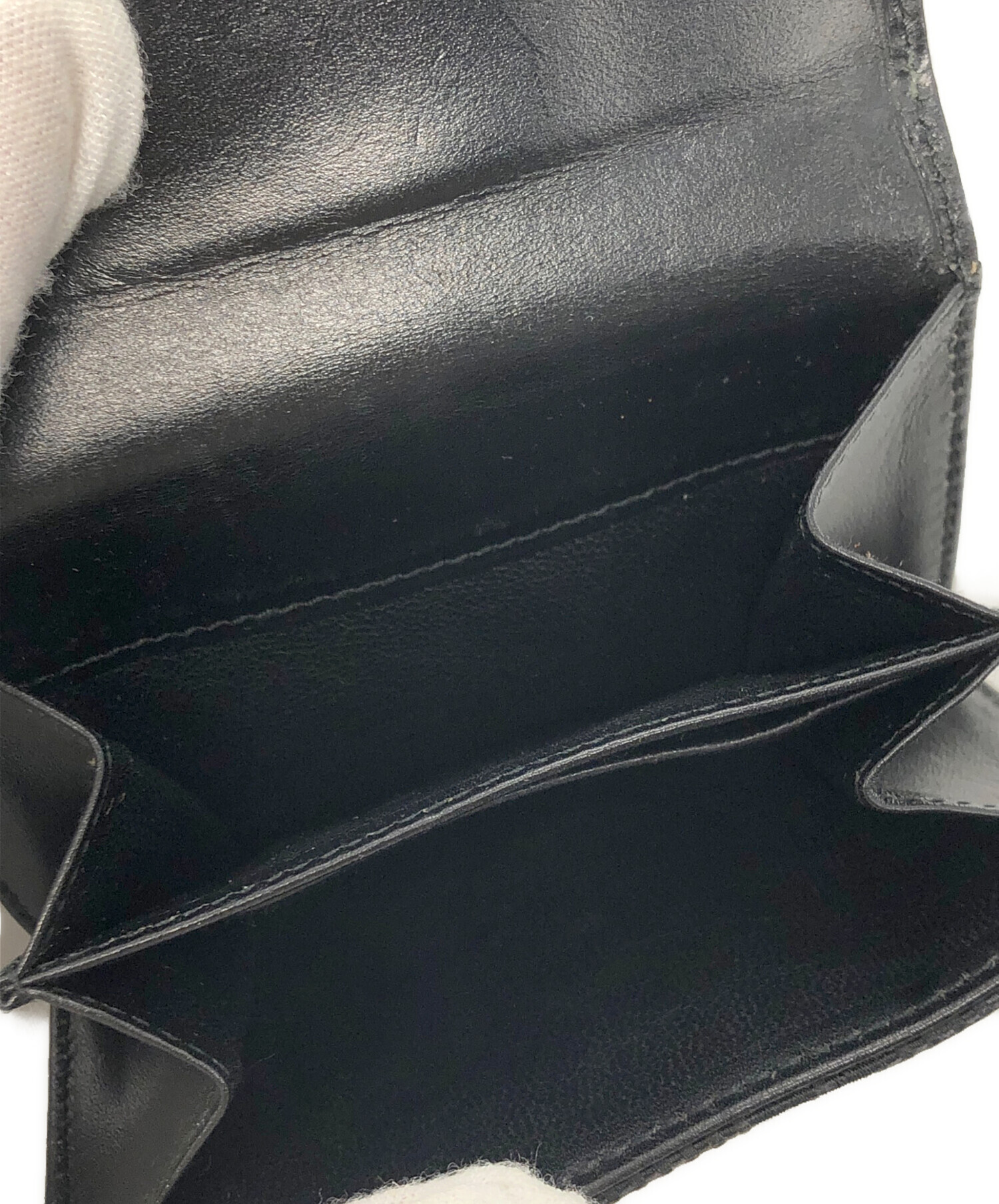 中古・古着通販】GUCCI (グッチ) GGキャンバス2つ折り財布 ブラック