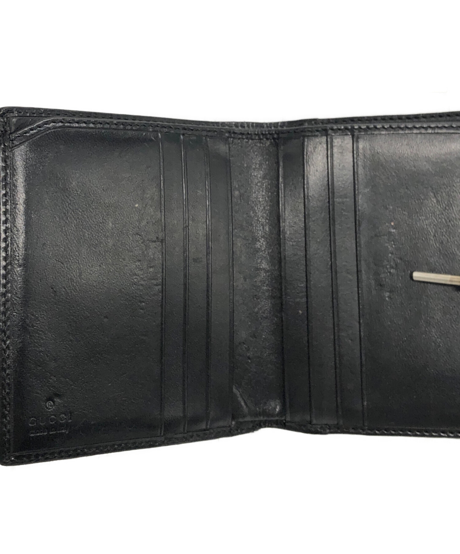 中古・古着通販】GUCCI (グッチ) GGキャンバス2つ折り財布 ブラック