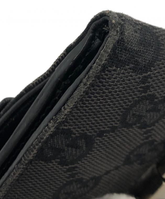 中古・古着通販】GUCCI (グッチ) GGキャンバス2つ折り財布 ブラック