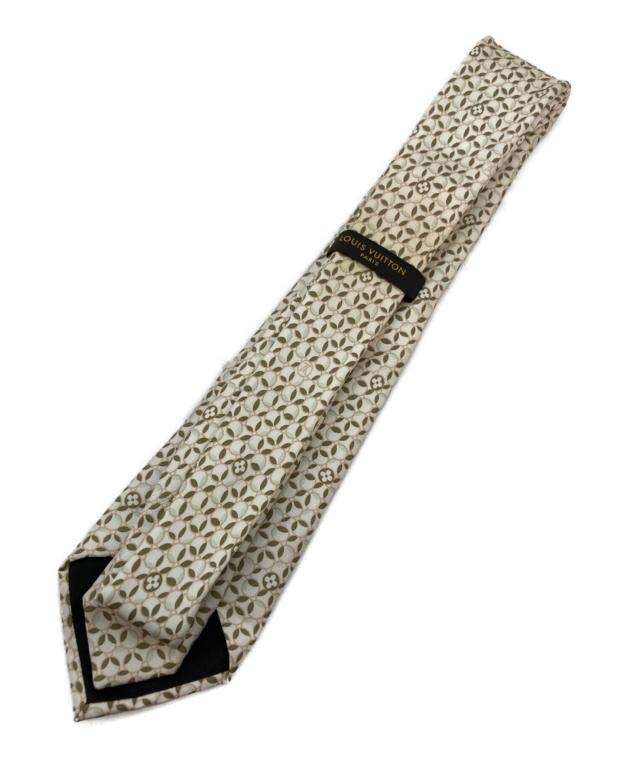 【美品】LOUIS VUITTON ベージュネクタイ Louis vuitton ネクタイ ベージュ シルク ファッション小物 美品 ルイ