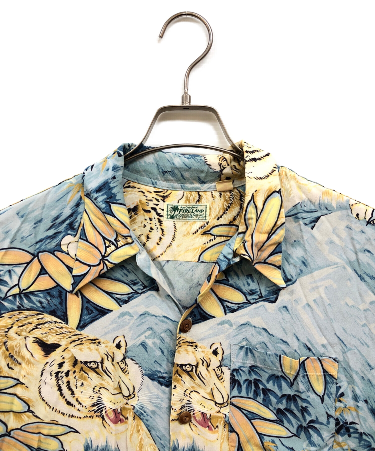 中古・古着通販】Sun Surf (サンサーフ) 虎柄アロハシャツ ブルー