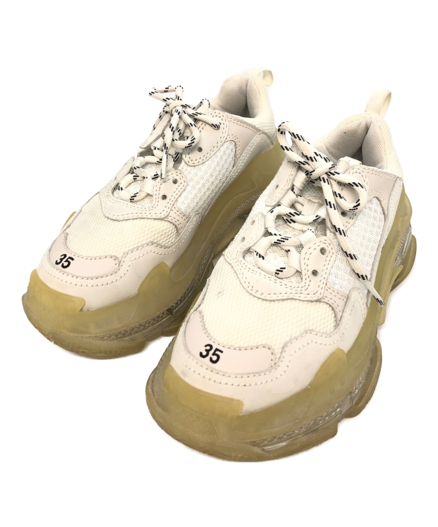 【人気】BALENCIAGA　バレンシアガ　トリプルS　スニーカー　35 白 中古・古着通販】BALENCIAGA (バレンシアガ) トリプルS ホワイト