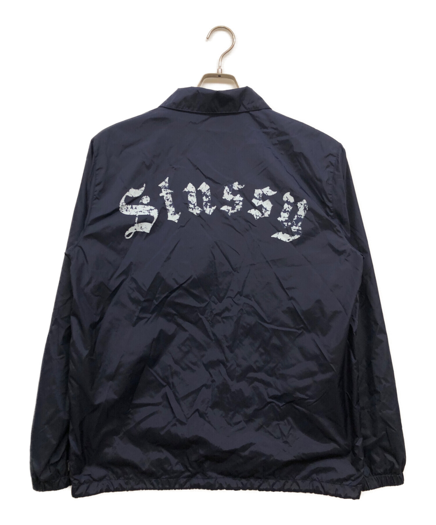 Stussy ネイビー コーチジャケット値下げ交渉可能‼️ 中古・古着通販】stussy (ステューシー) ロゴプリントコーチジャケット