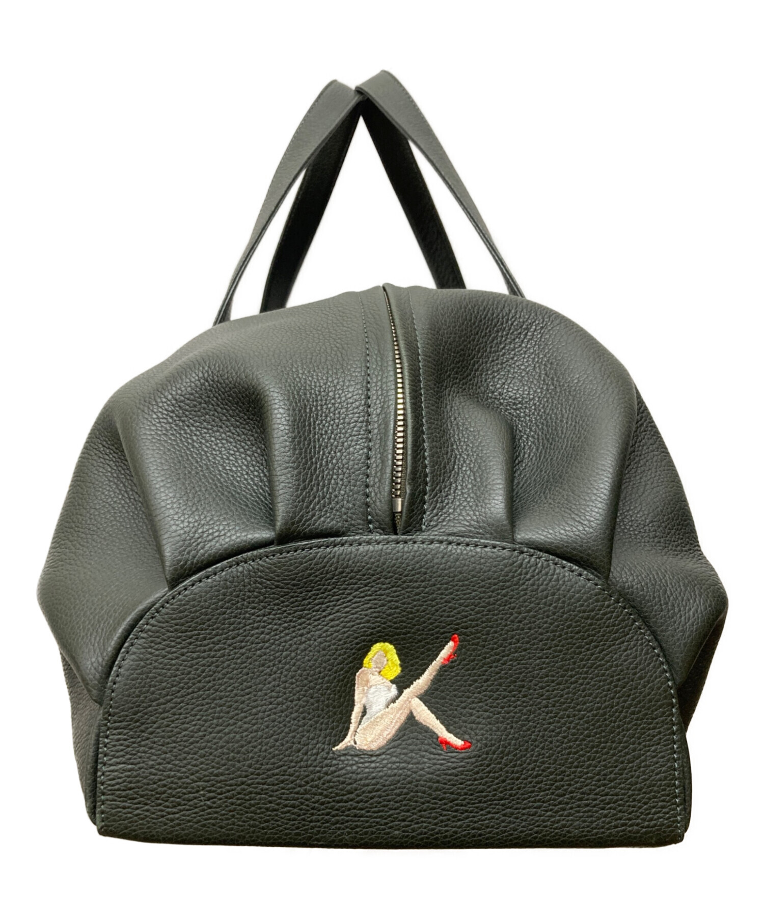 中古・古着通販】KITAMURA (キタムラ) レザーボストンバッグ グリーン