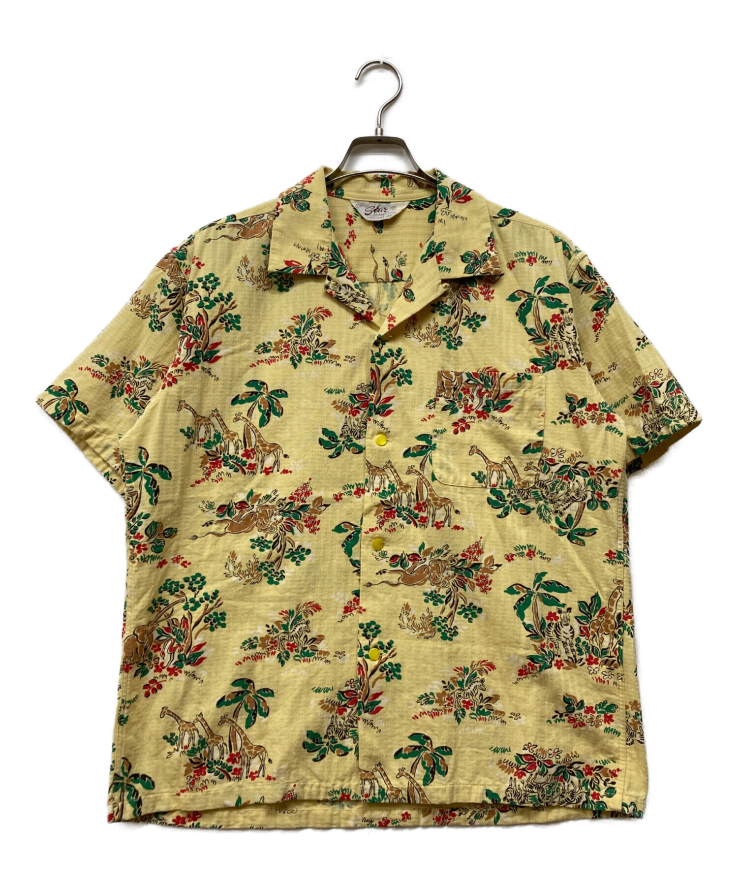 Star of Hollywood 半袖シャツ　Lサイズ　イエロー系 中古・古着通販】STAR OF HOLLYWOOD (スターオブハリウッド) 半袖