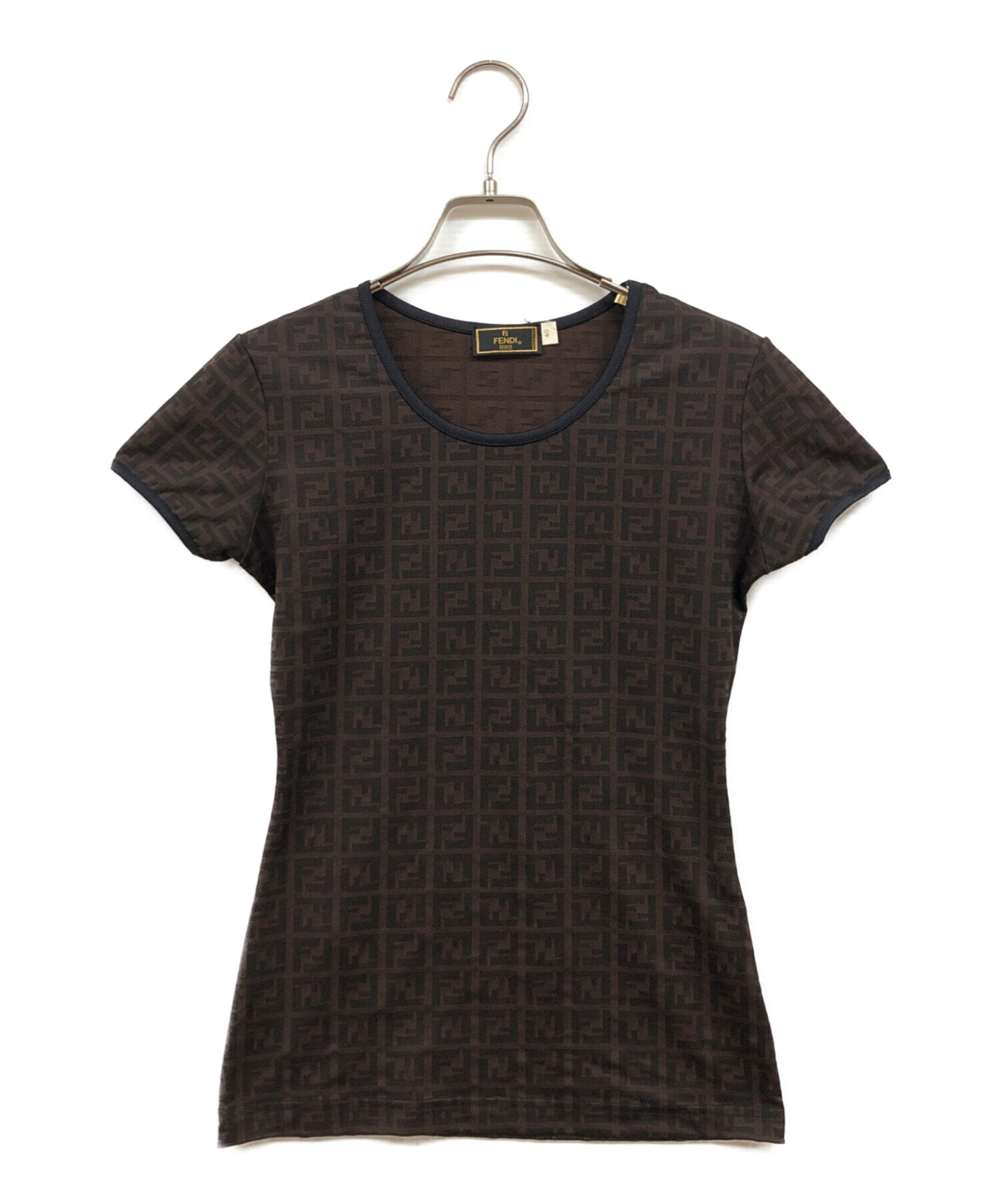中古・古着通販】FENDI (フェンディ) ズッカ総柄Tシャツ ブラウン