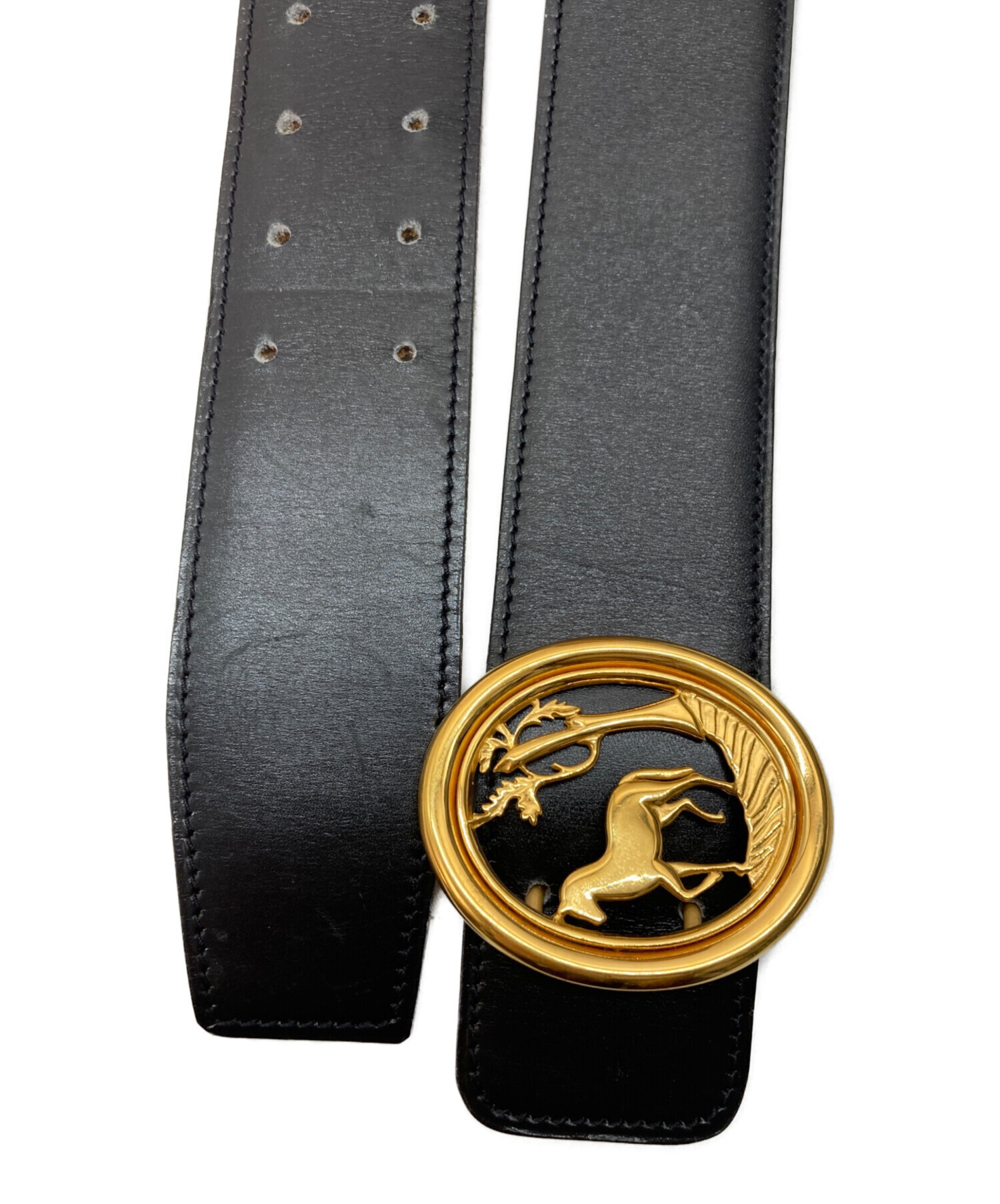中古・古着通販】HERMES (エルメス) ホースバックルベルト ブラック