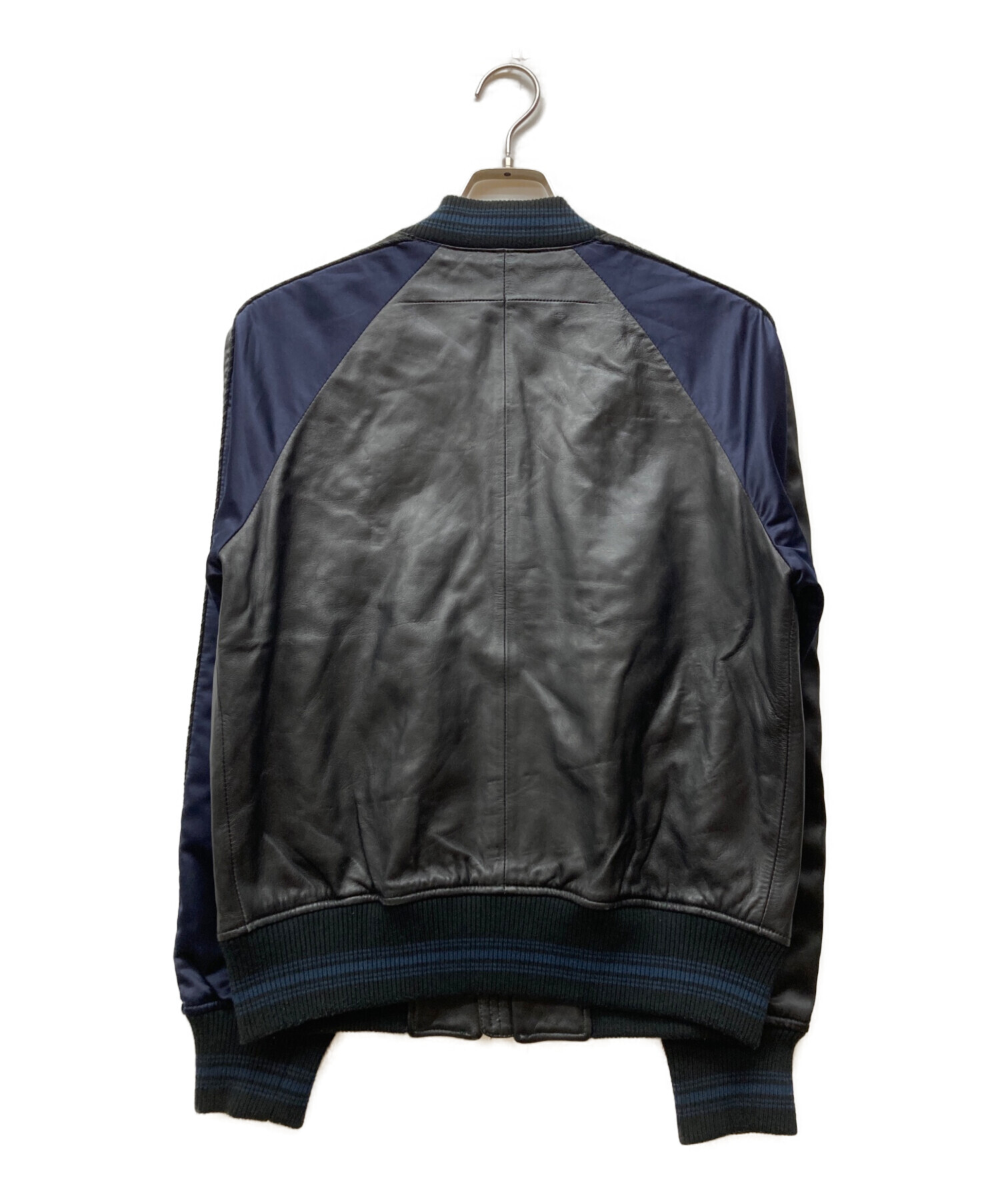 ジバンシィ GIVENCHY  レザーブルゾン ラムスキン ジャケット ジャンパー フード付き M  ブラック【中古】 中古・古着通販】GIVENCHY (ジバンシィ) レザーボンバージャケット