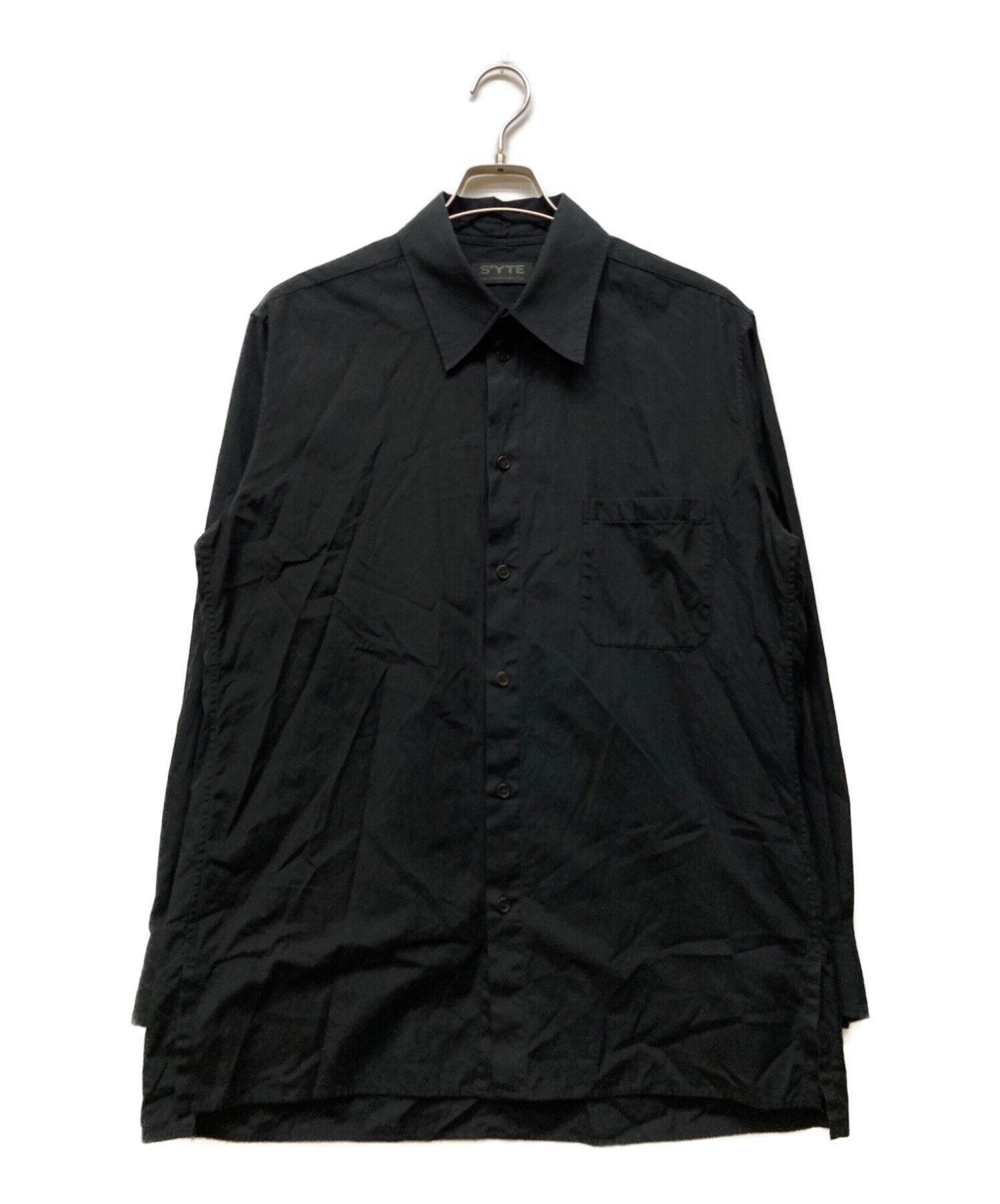 S'YTE ヨウジヤマモト オープンカラーシャツ 長袖シャツ ブラック 中古・古着通販】S'YTE Yohji Yamamoto (サイト ヨウジヤマモト) 長袖