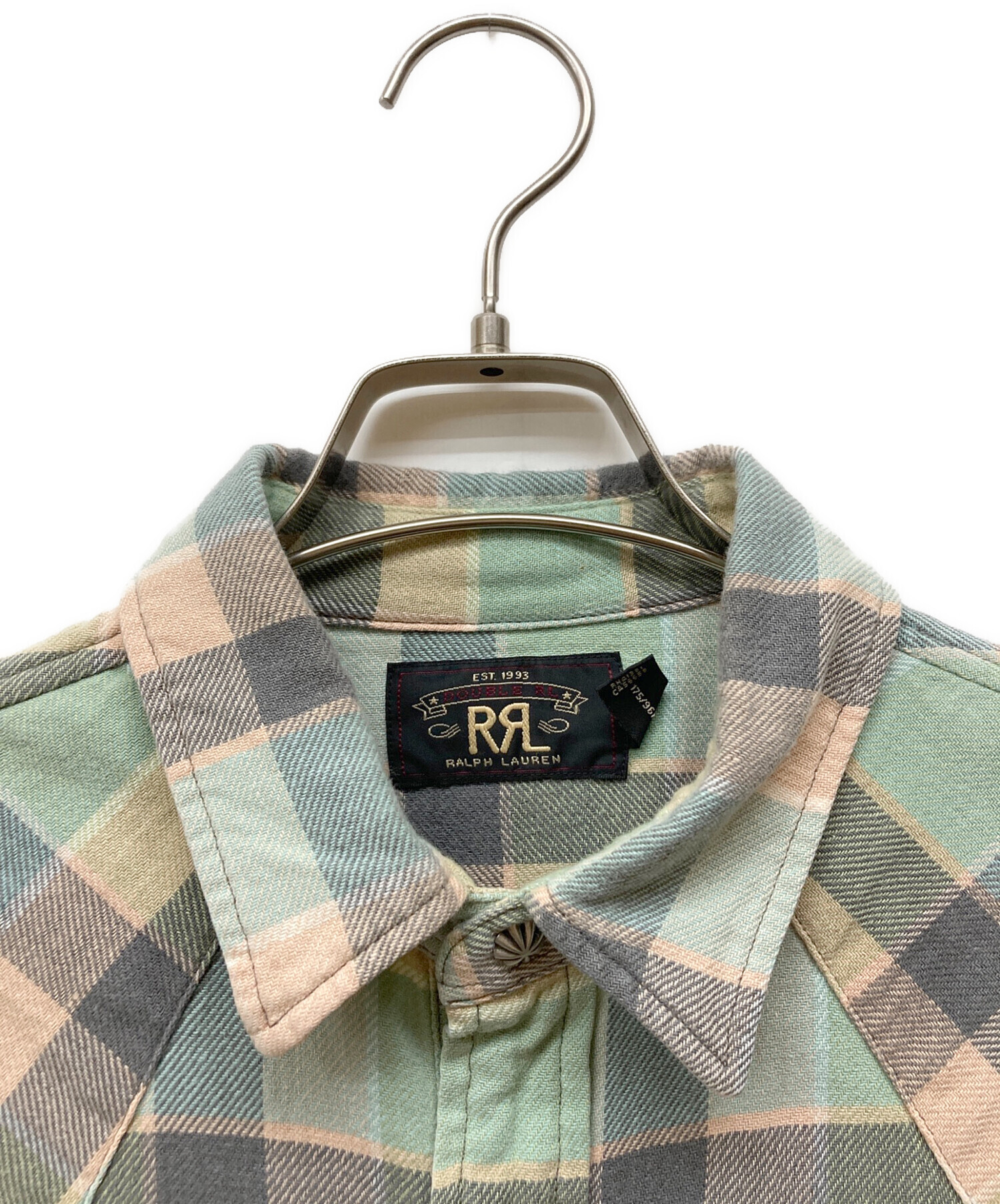 中古・古着通販】RRL (ダブルアールエル) 長袖チェックシャツ グリーン