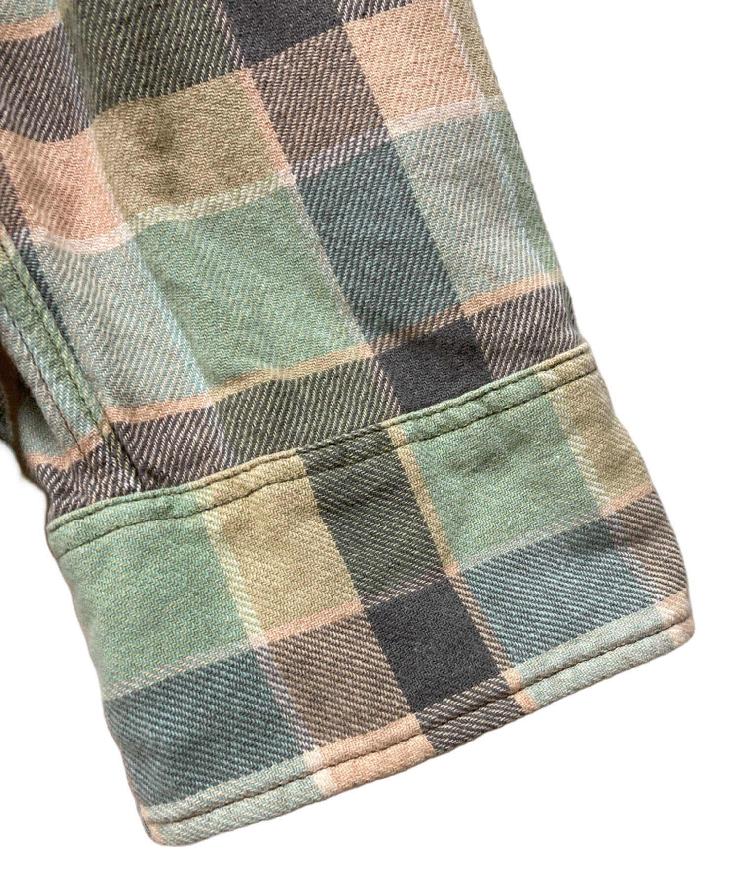 中古・古着通販】RRL (ダブルアールエル) 長袖チェックシャツ グリーン