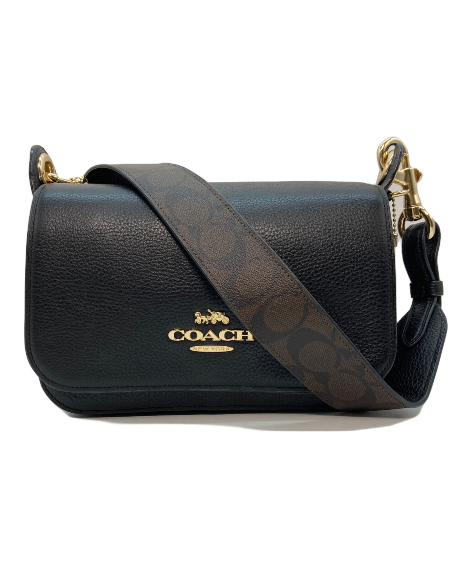 【美品】COACH ショルダーバッグ 中古・古着通販】COACH (コーチ) ショルダーバッグ ブラック｜ブランド