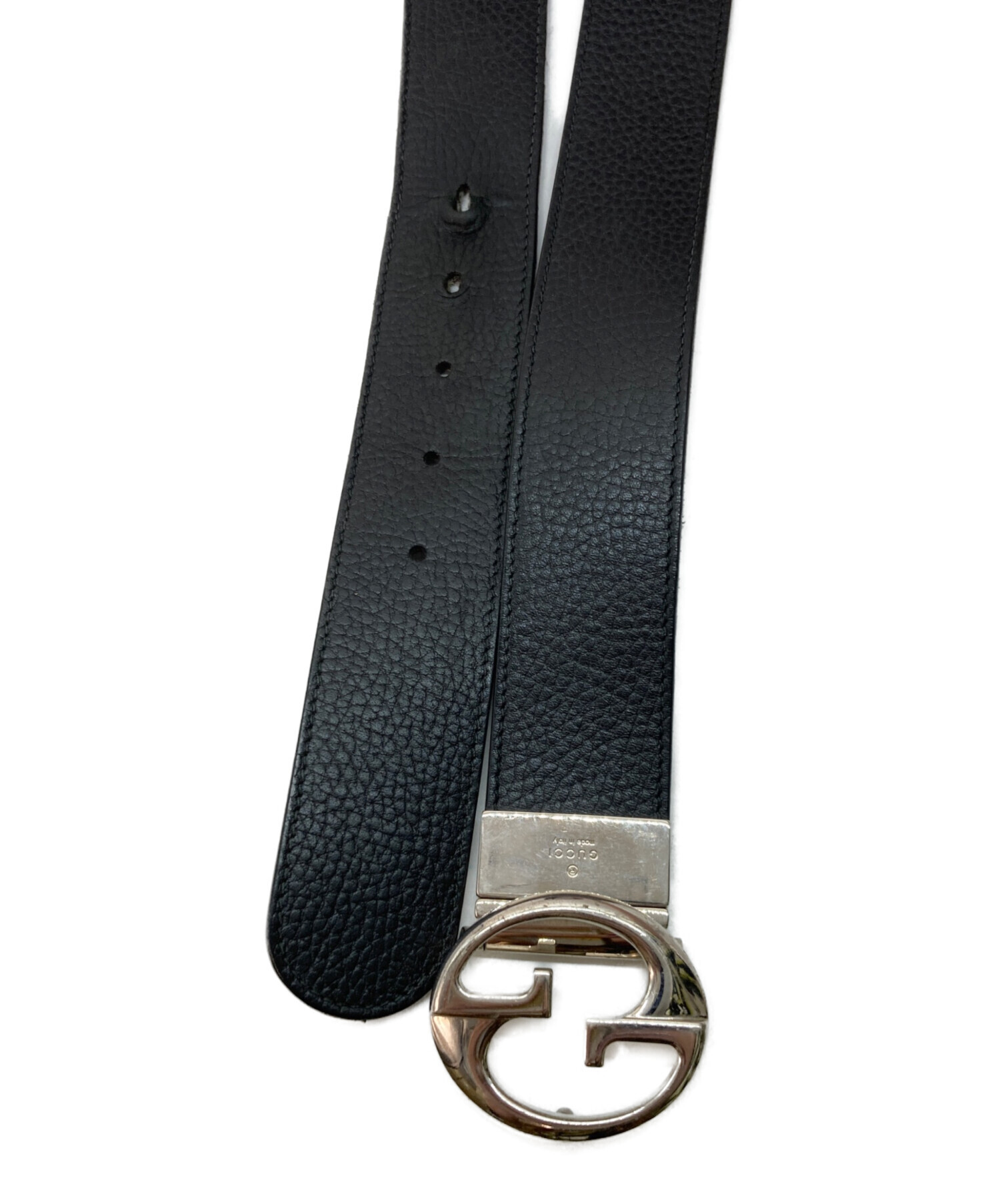 中古・古着通販】GUCCI (グッチ) インターロッキングGベルト ネイビー