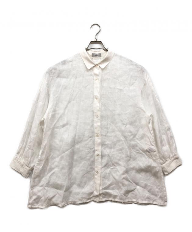 中古・古着通販】LEILIAN (レリアン) シアーリネンシャツ ホワイト
