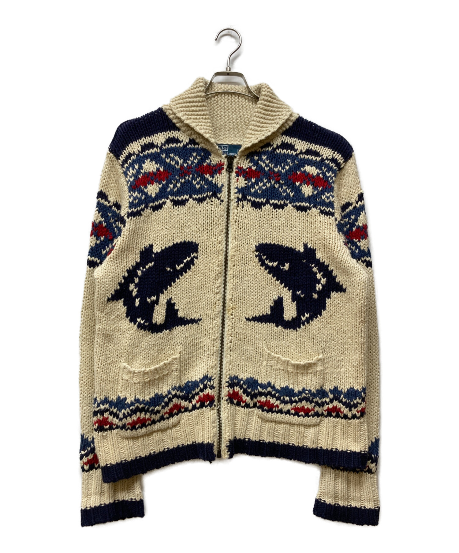 POLO RALPH LAUREN ラルフローレン　カウチン　ニット 中古・古着通販】POLO RALPH LAUREN (ポロ・ラルフローレン) ジップ