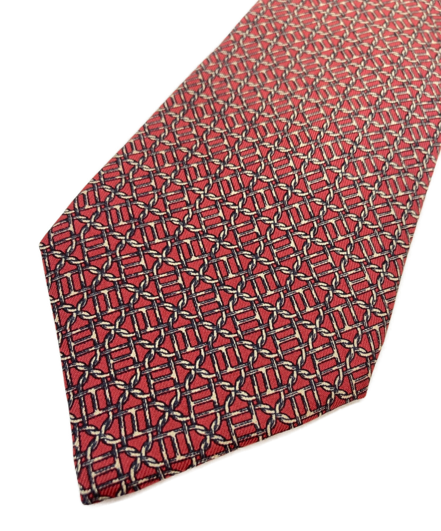 中古・古着通販】HERMES (エルメス) シルクネクタイ レッド サイズ