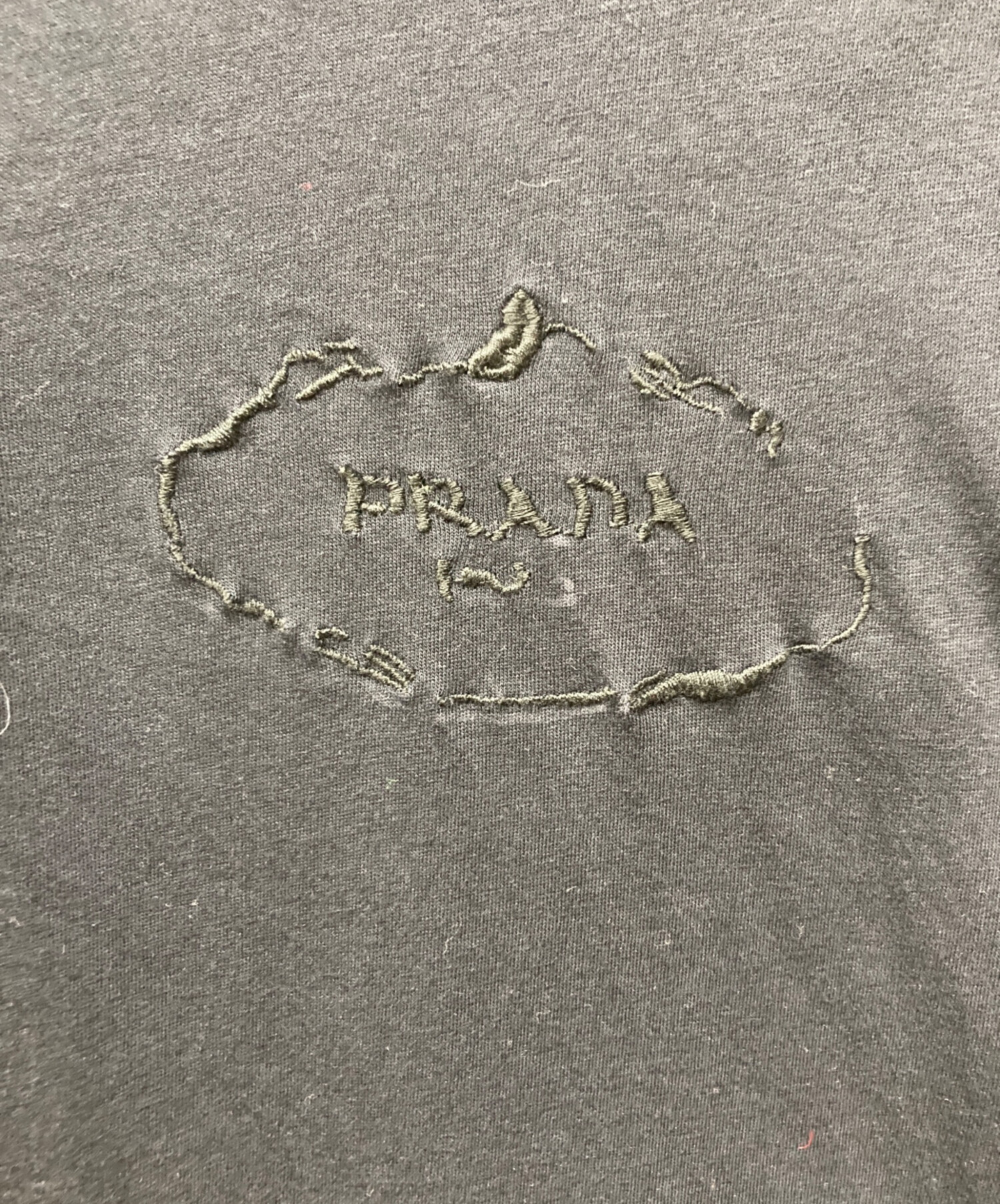 中古・古着通販】PRADA (プラダ) ロゴ刺繍 ポロシャツ ブラック サイズ