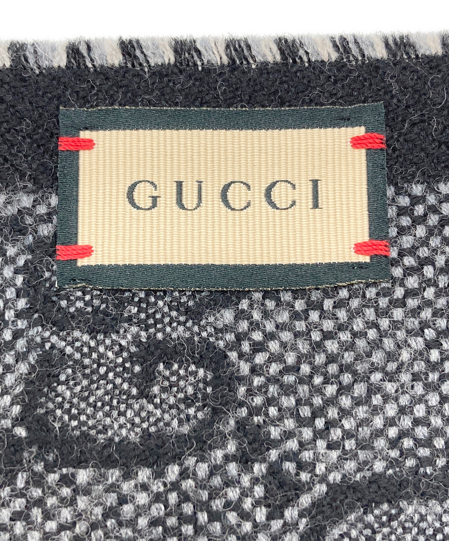 中古・古着通販】GUCCI (グッチ) GGジャガード ウールニットマフラー