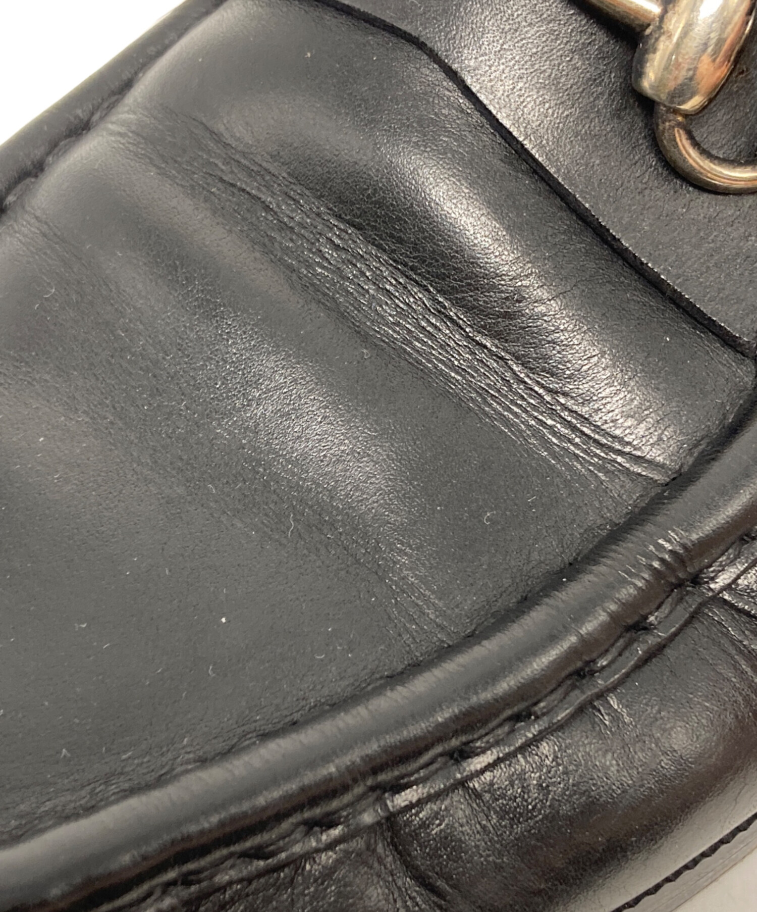 中古・古着通販】GUCCI (グッチ) ホースビットローファー ブラック
