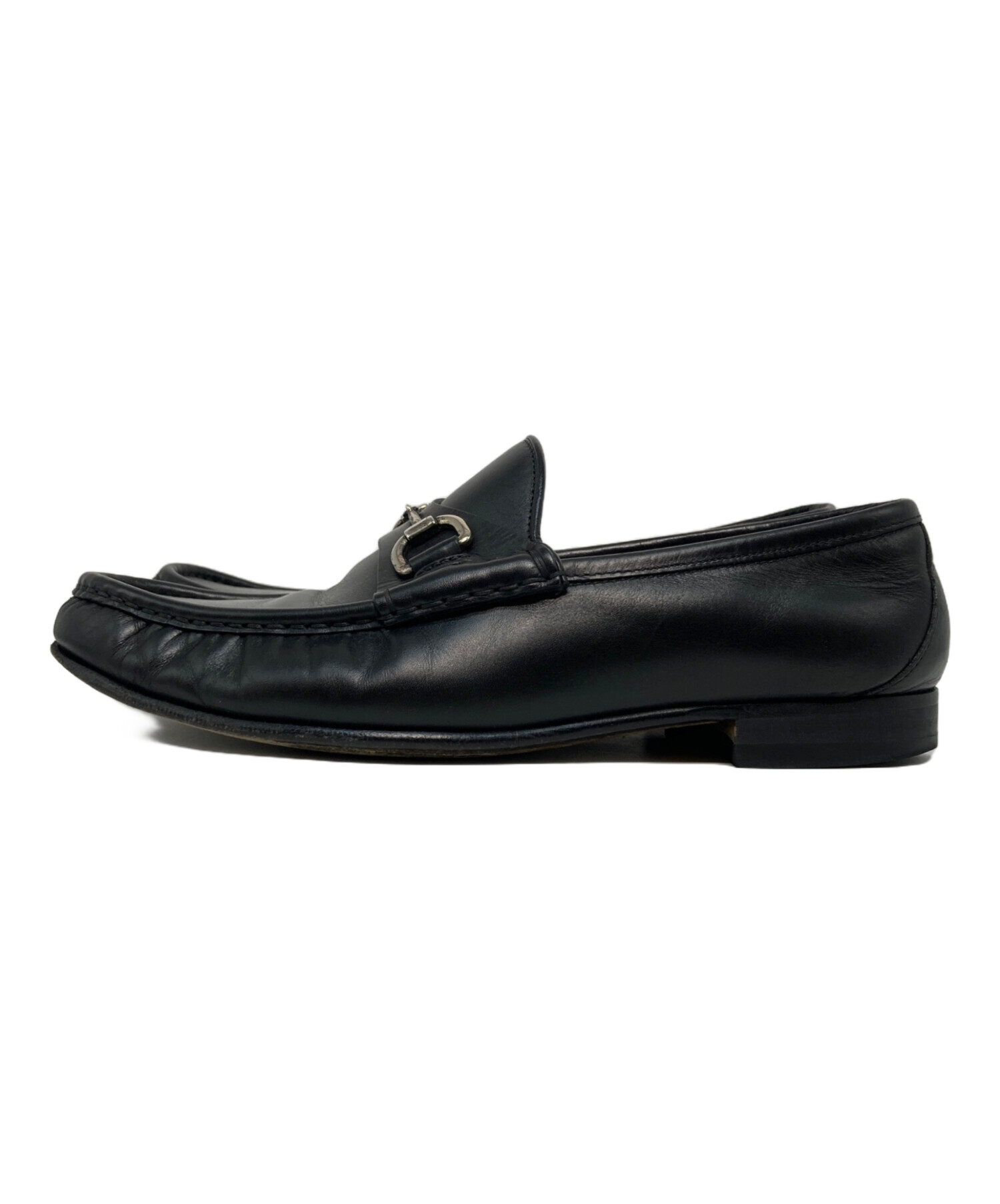 中古・古着通販】GUCCI (グッチ) ホースビットローファー ブラック