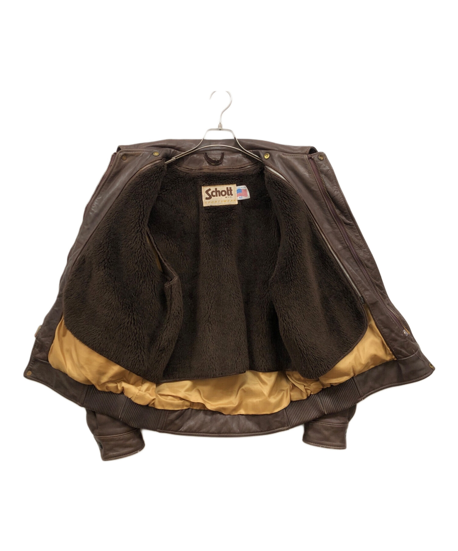 中古・古着通販】Schott (ショット) A-2レザージャケット ブラウン