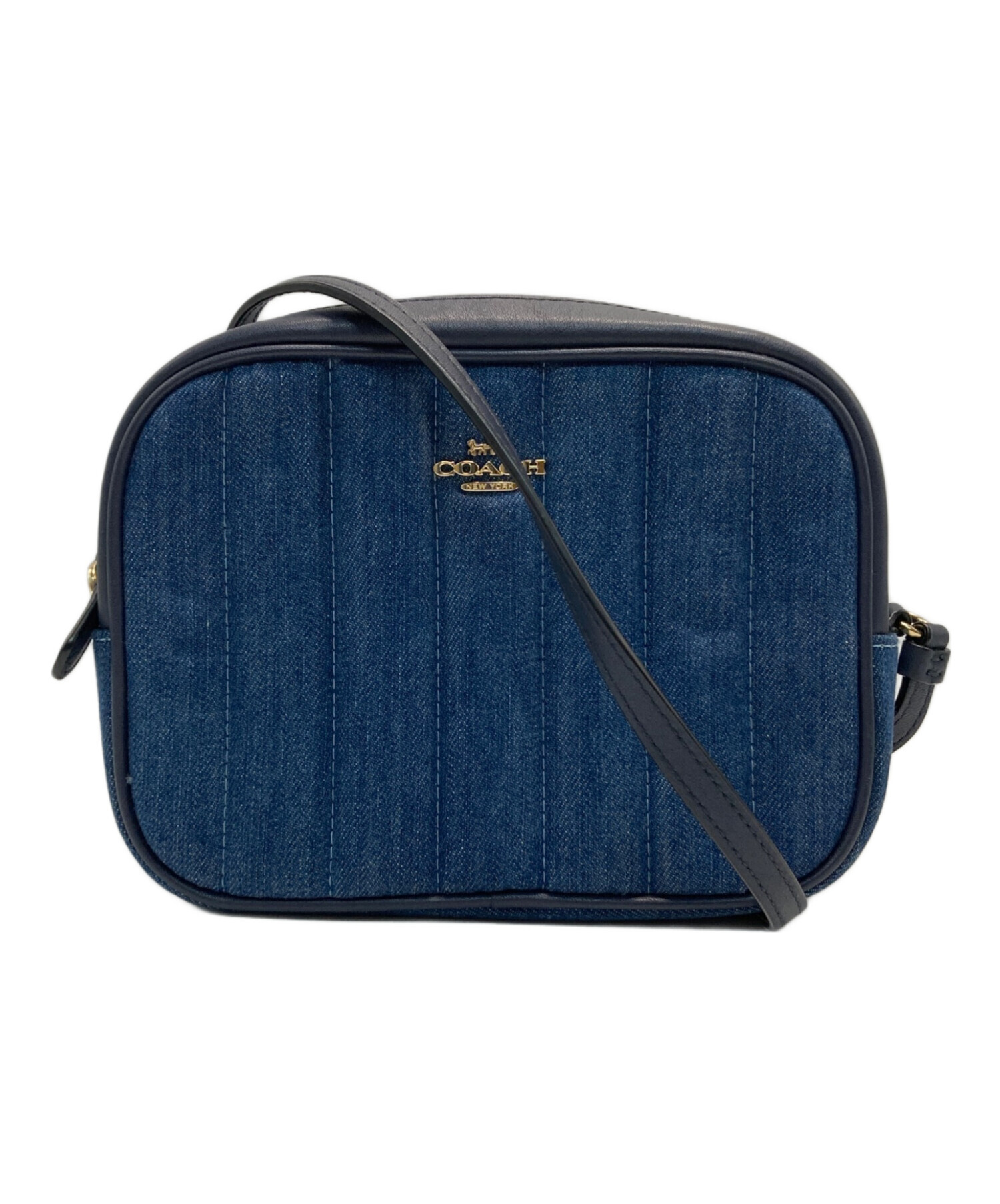 訳あり✨️【COACH】 ショルダーバッグ デニム コーチ　キルティング 中古・古着通販】COACH (コーチ) デニムキルティングショルダーバッグ