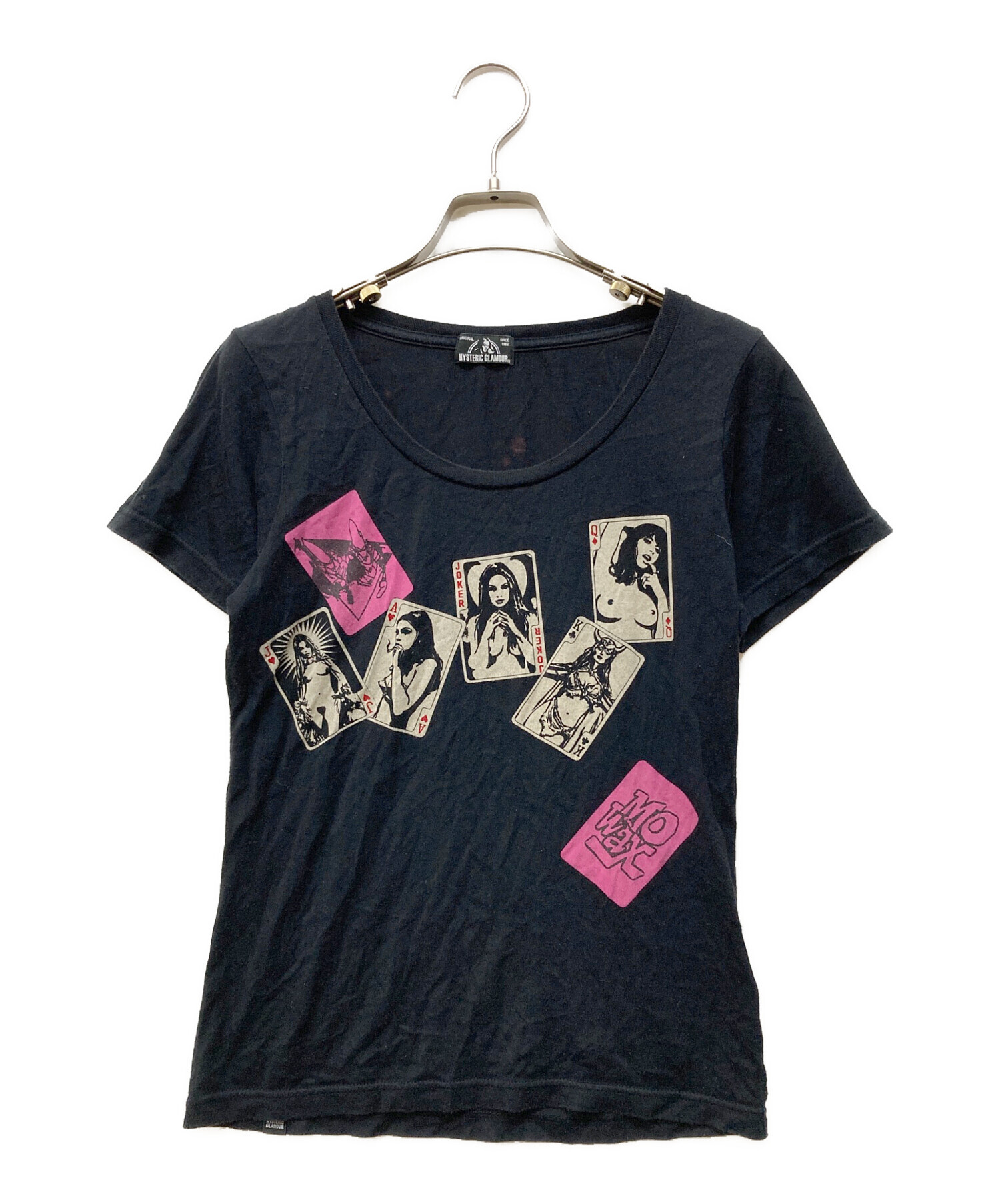 HYSTERIC GLAMOUR 半袖ニット ブラック ロゴ グラフィック 中古・古着通販】Hysteric Glamour (ヒステリックグラマー) 半袖