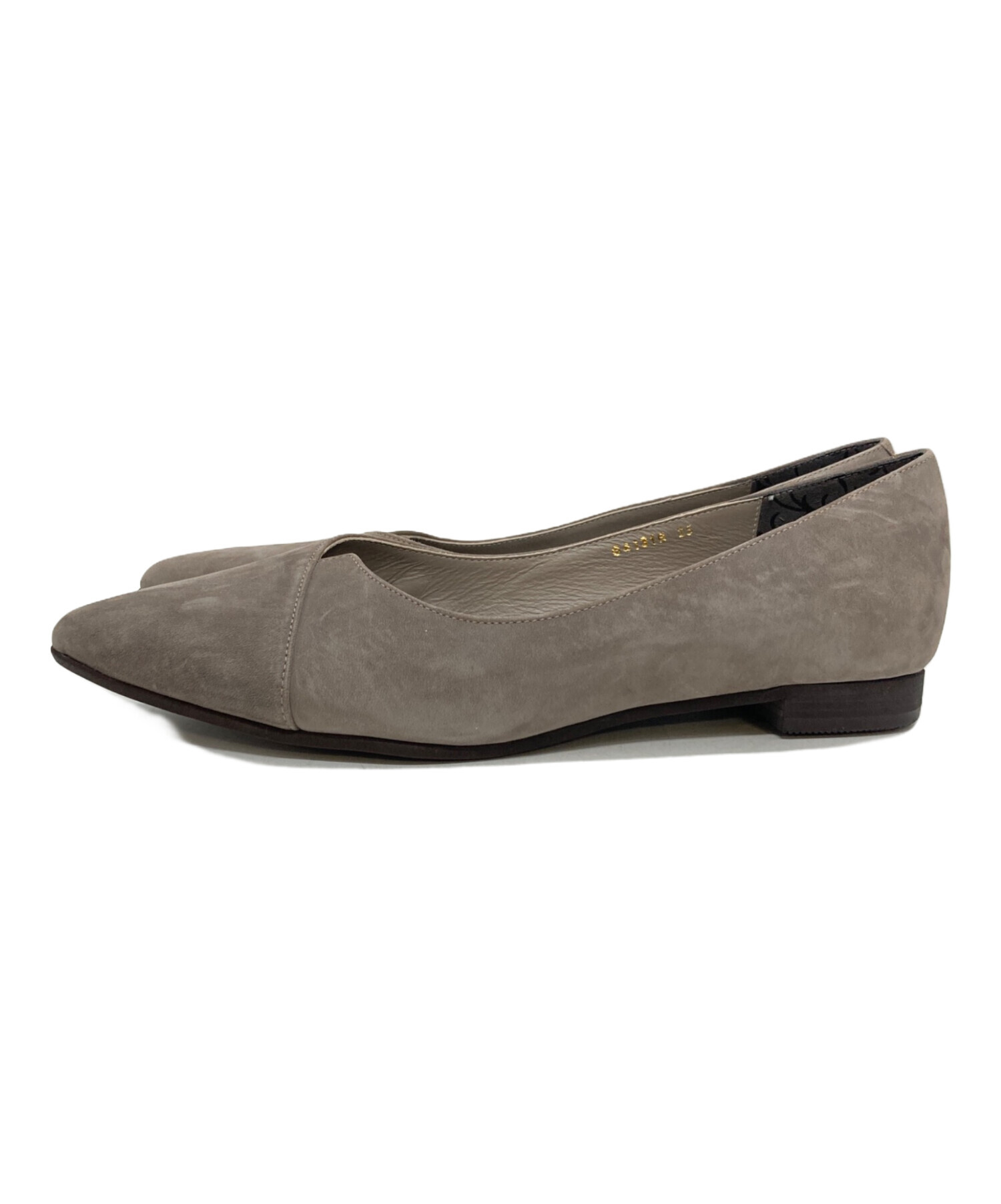 【美品】卑弥呼 ドライビングシューズ パンプス グレー バレエシューズ　フラット 中古・古着通販】卑弥呼 (ヒミコ) アシンメトリーVカットフラット