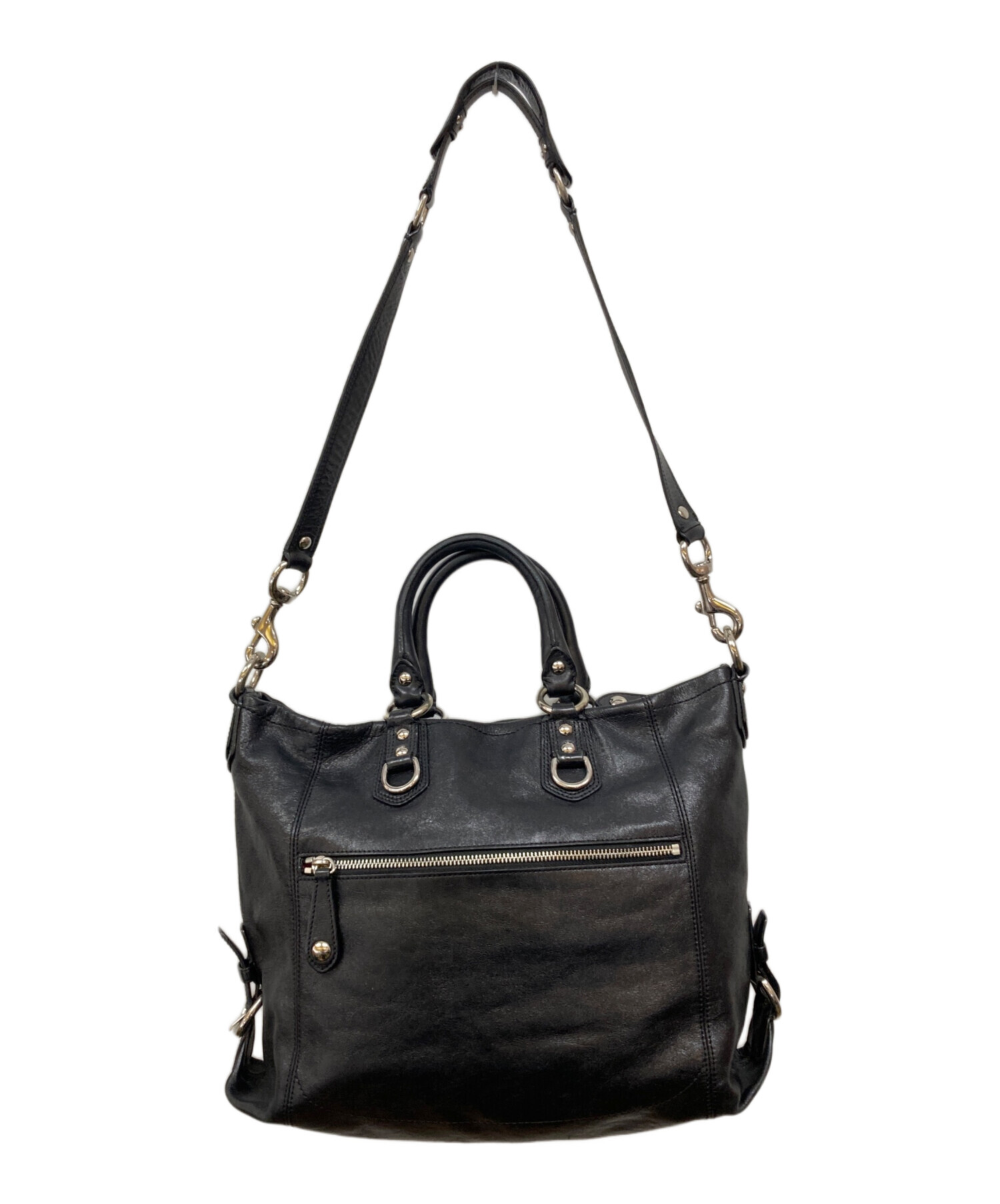 8*8様 COACH 牛革100% ハンドバッグ　2way 中古・古着通販】COACH (コーチ) 2WAYバッグ ブラック｜ブランド・古着