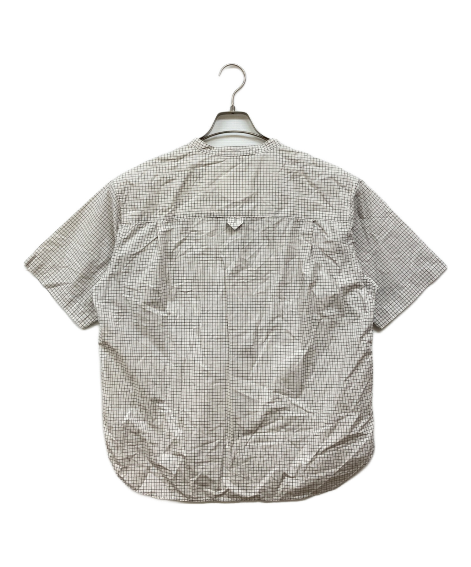 中古・古着通販】MHL (エムエイチエル) ノーカラーチェックシャツ