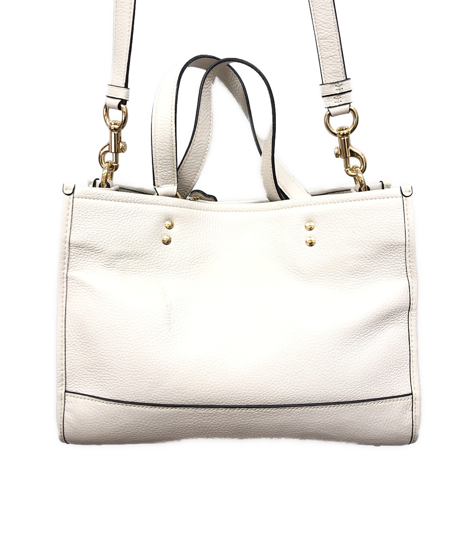 COACH デンプシートート ホワイト/ベージュ 中古・古着通販】COACH (コーチ) デンプシー 2way トートバック