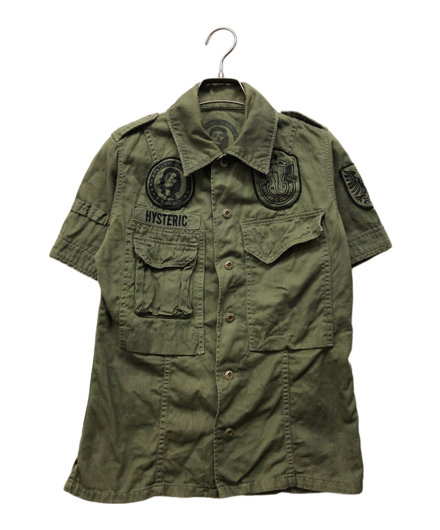 HYSTERIC GLAMOUR Tシャツ カーキ 中古・古着通販】Hysteric Glamour (ヒステリックグラマー) 半袖シャツ