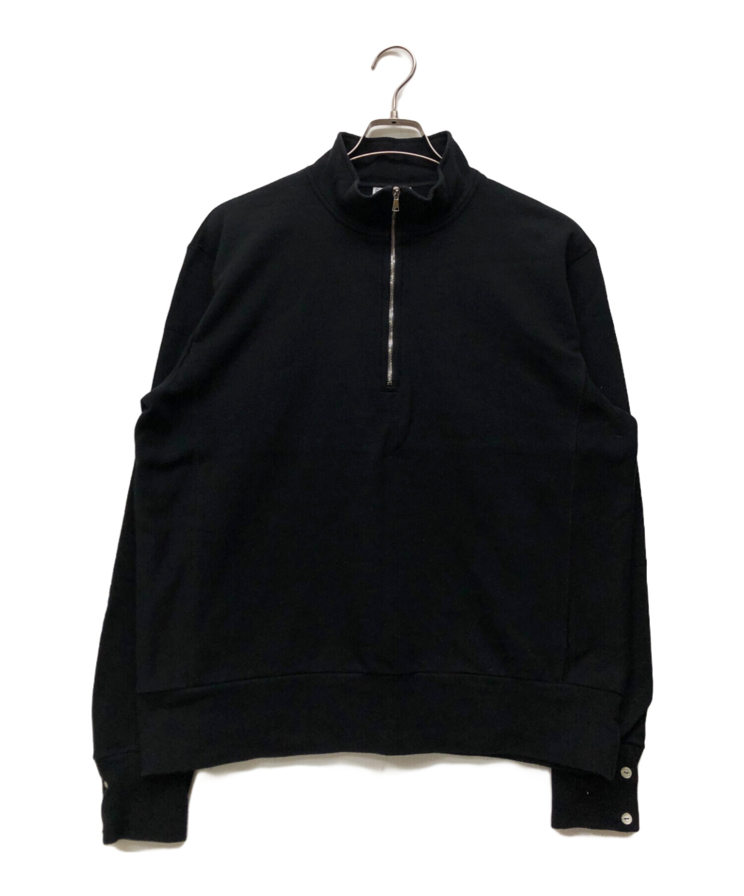 中古・古着通販】ELACIO (エラシオ) ハーフジップスウェット ブラック