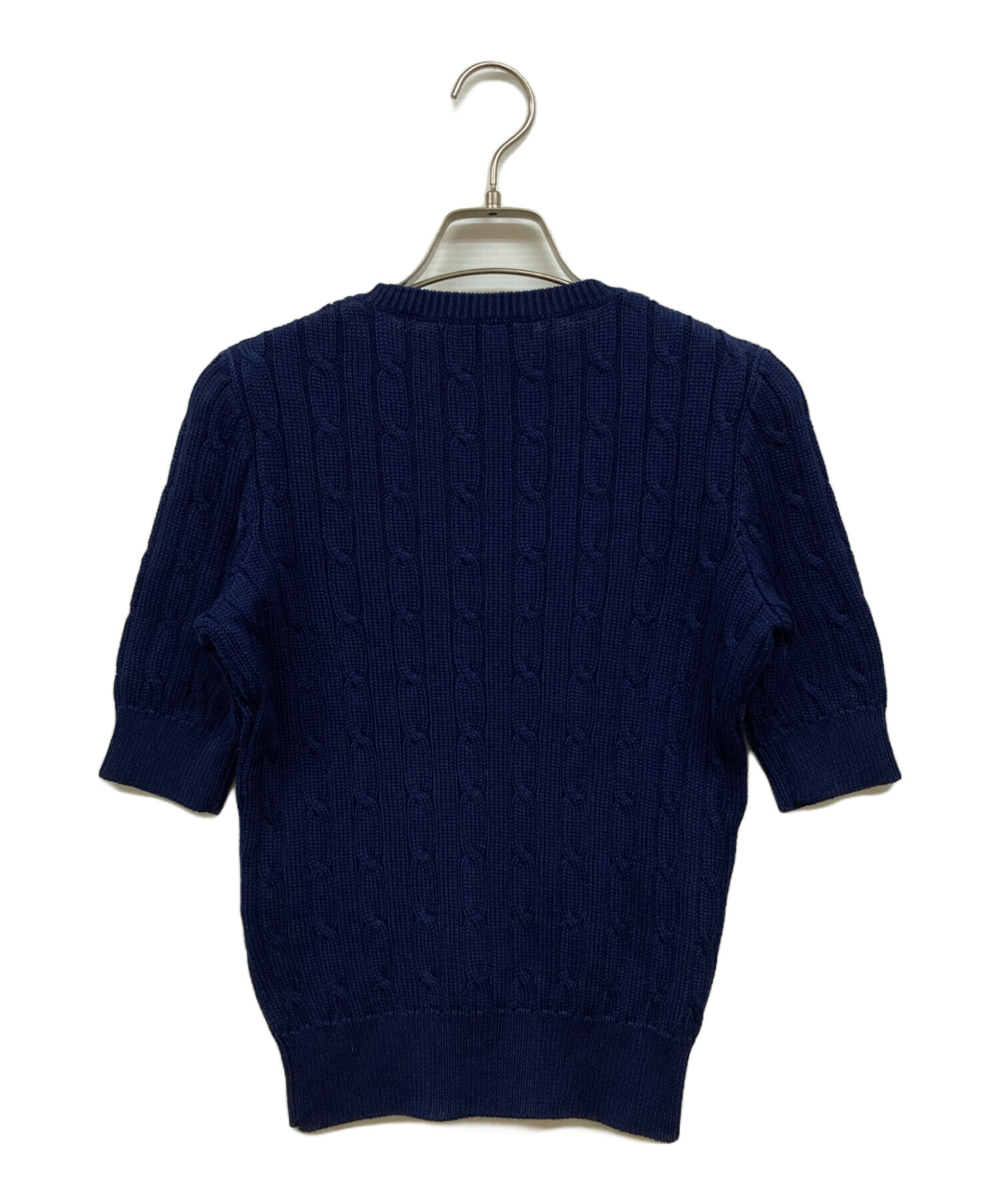 ラルフローレン　半袖ニット　ネイビー 中古・古着通販】RALPH LAUREN (ラルフローレン) 半袖ニット ネイビー