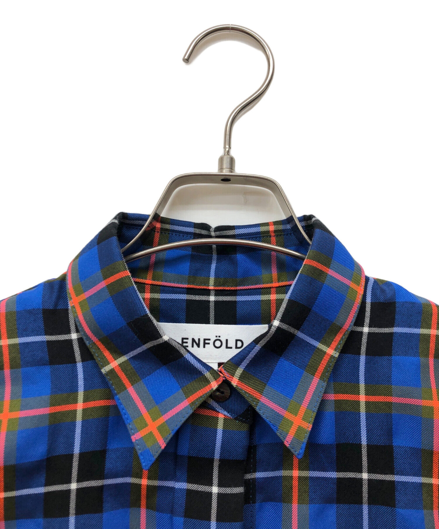 中古・古着通販】ENFOLD (エンフォルド) 5分袖シャツ ブルー サイズ:38