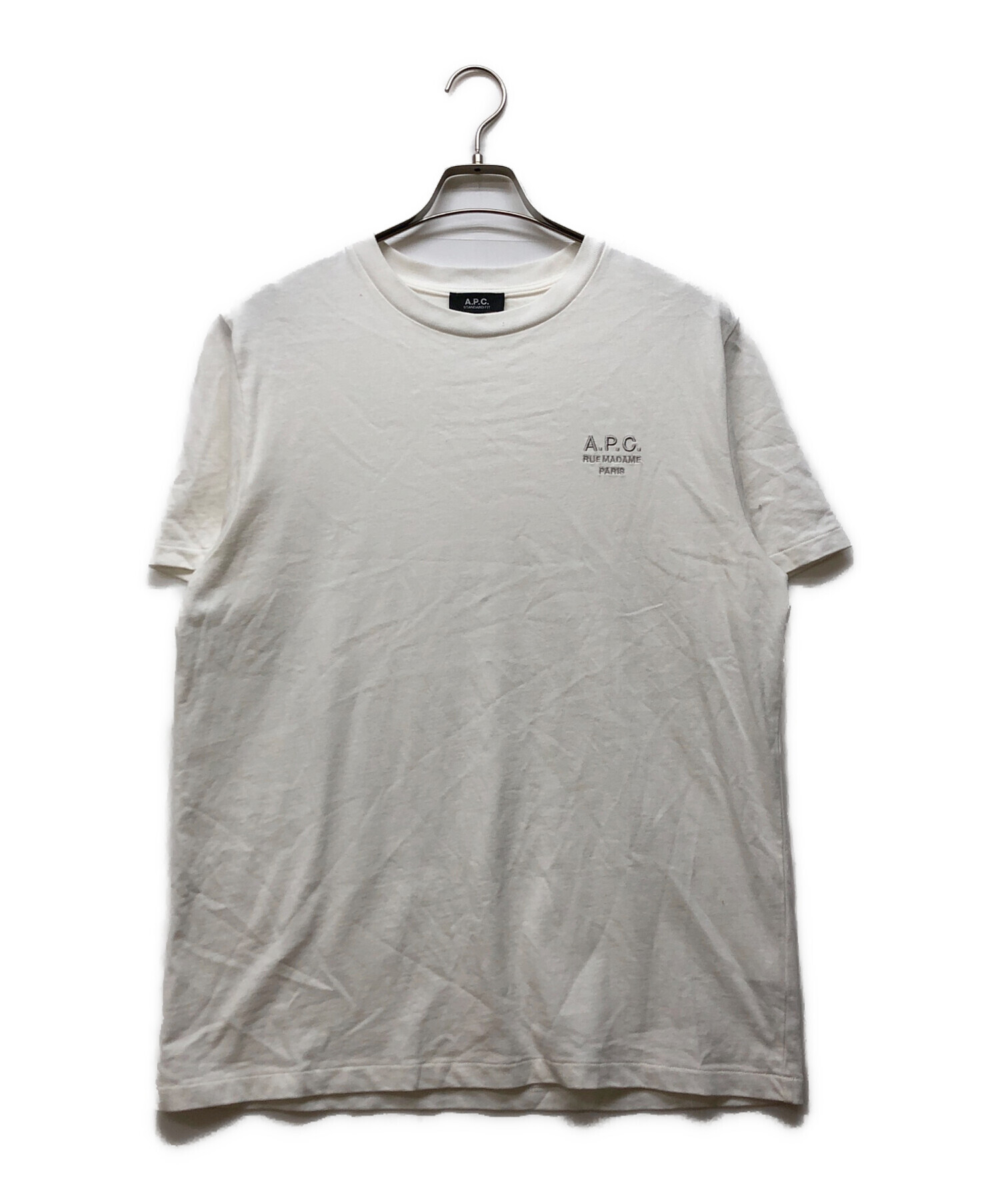 A.P.C. ロゴ刺繍 Tシャツ ホワイトグレー❗️ 中古・古着通販】A.P.C. (アーペーセー) ロゴ刺繍半袖Tシャツ ホワイト