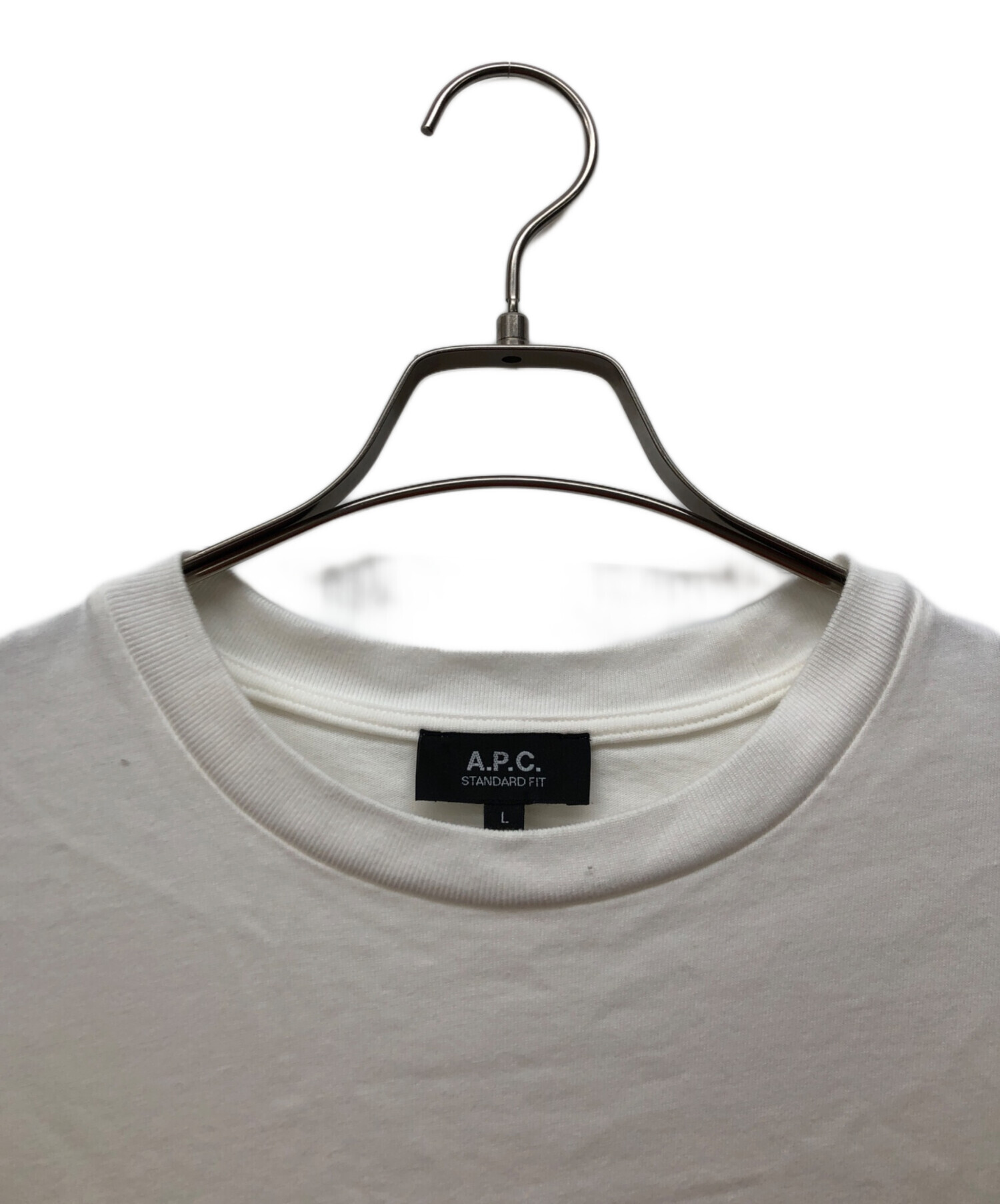 中古・古着通販】A.P.C. (アーペーセー) ロゴ刺繍半袖Tシャツ ホワイト