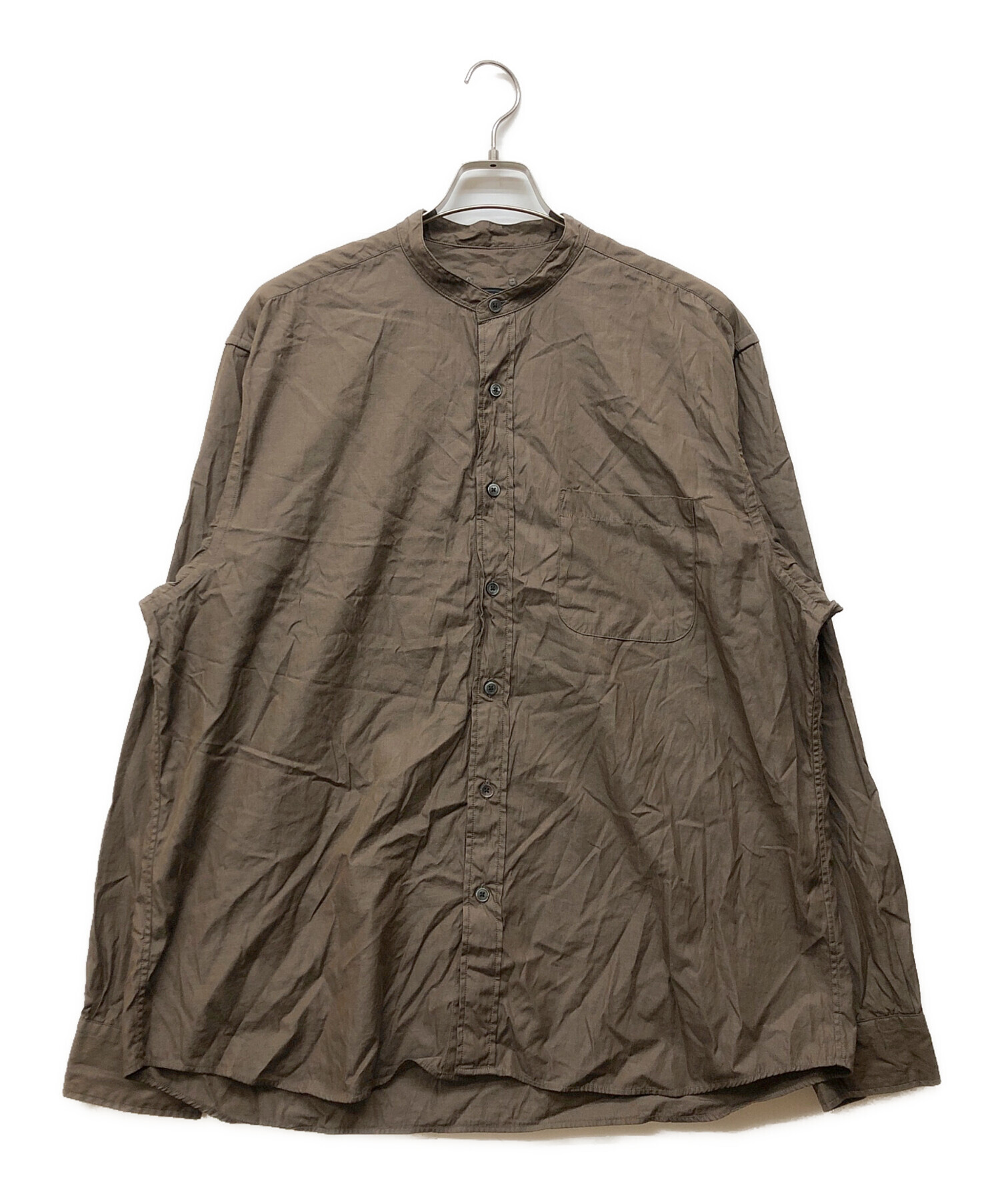 SOPHNET. ソフネット ブルゾン（その他） S 茶 【古着】【中古】【送料無料】 中古・古着通販】SOPHNET. (ソフネット) BAND COLLAR SHIRT ブラウン