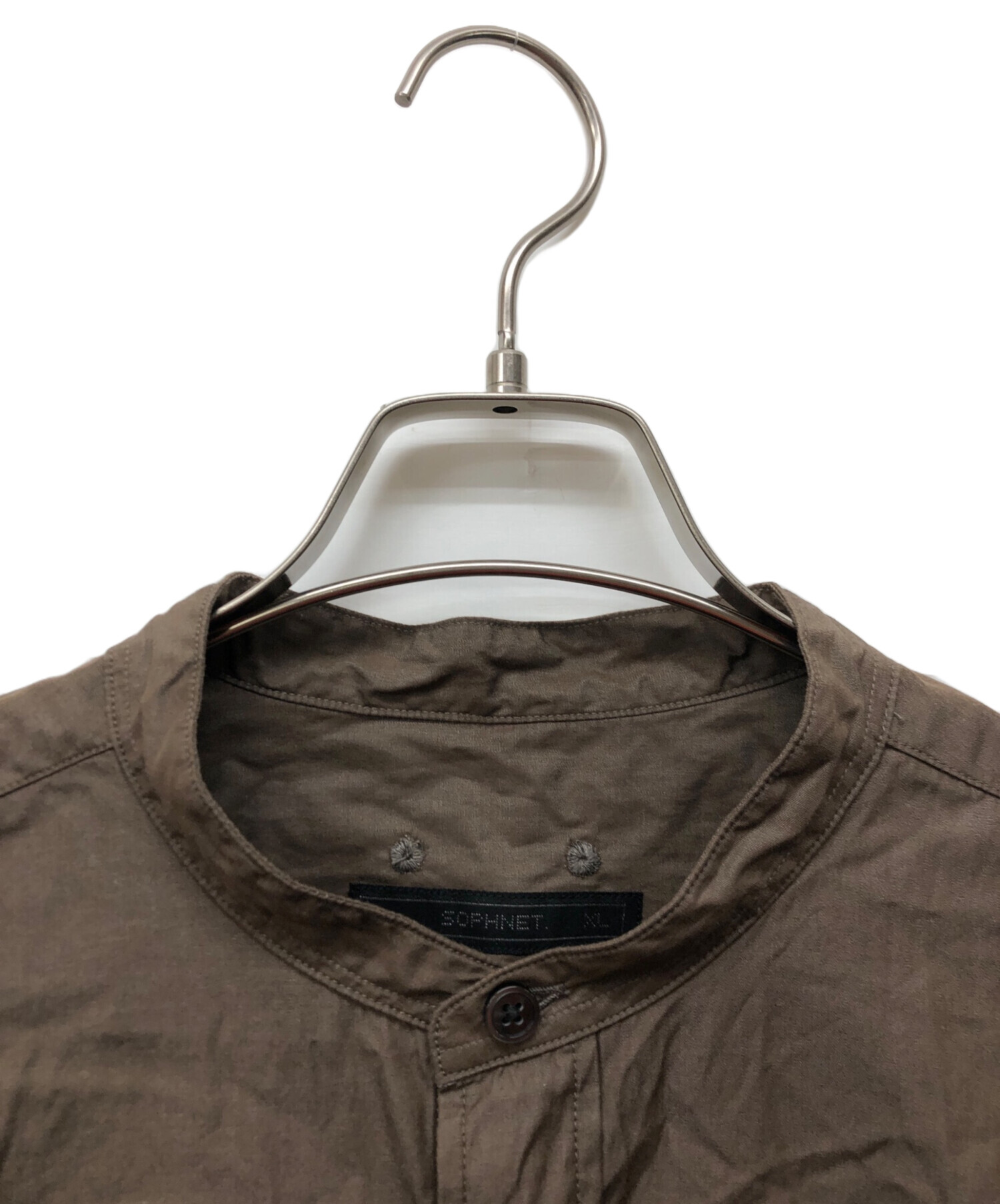 中古・古着通販】SOPHNET. (ソフネット) BAND COLLAR SHIRT ブラウン