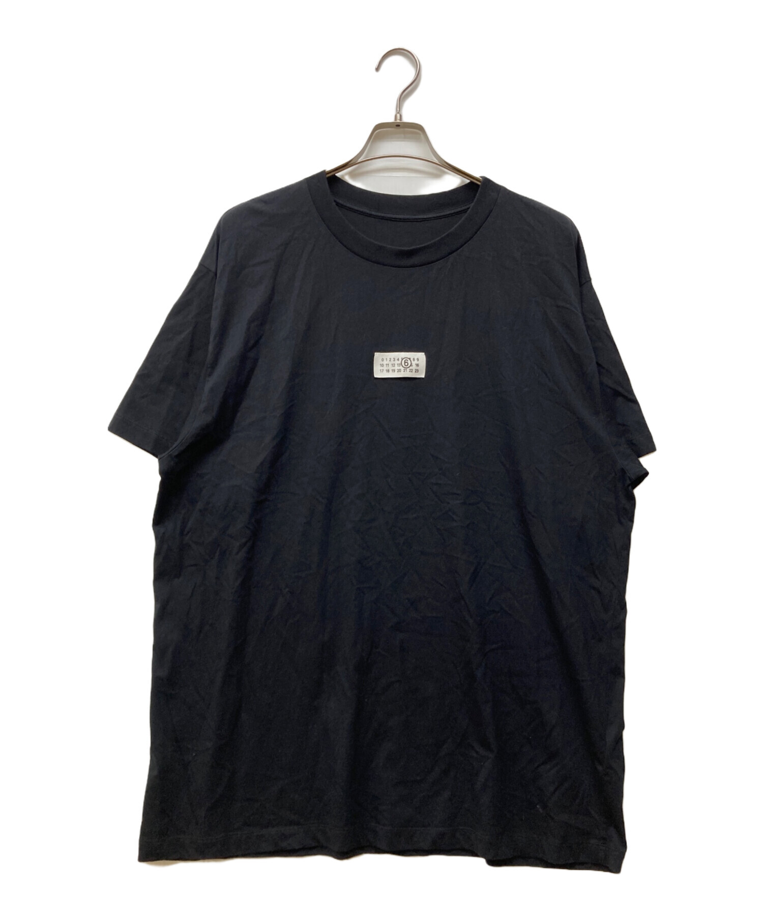 美品 MM6 メゾンマルジェラ ナンバーロゴパッチ Tシャツ XS ブラック 黒 中古・古着通販】MM6 Maison Margiela (エムエムシックスメゾン