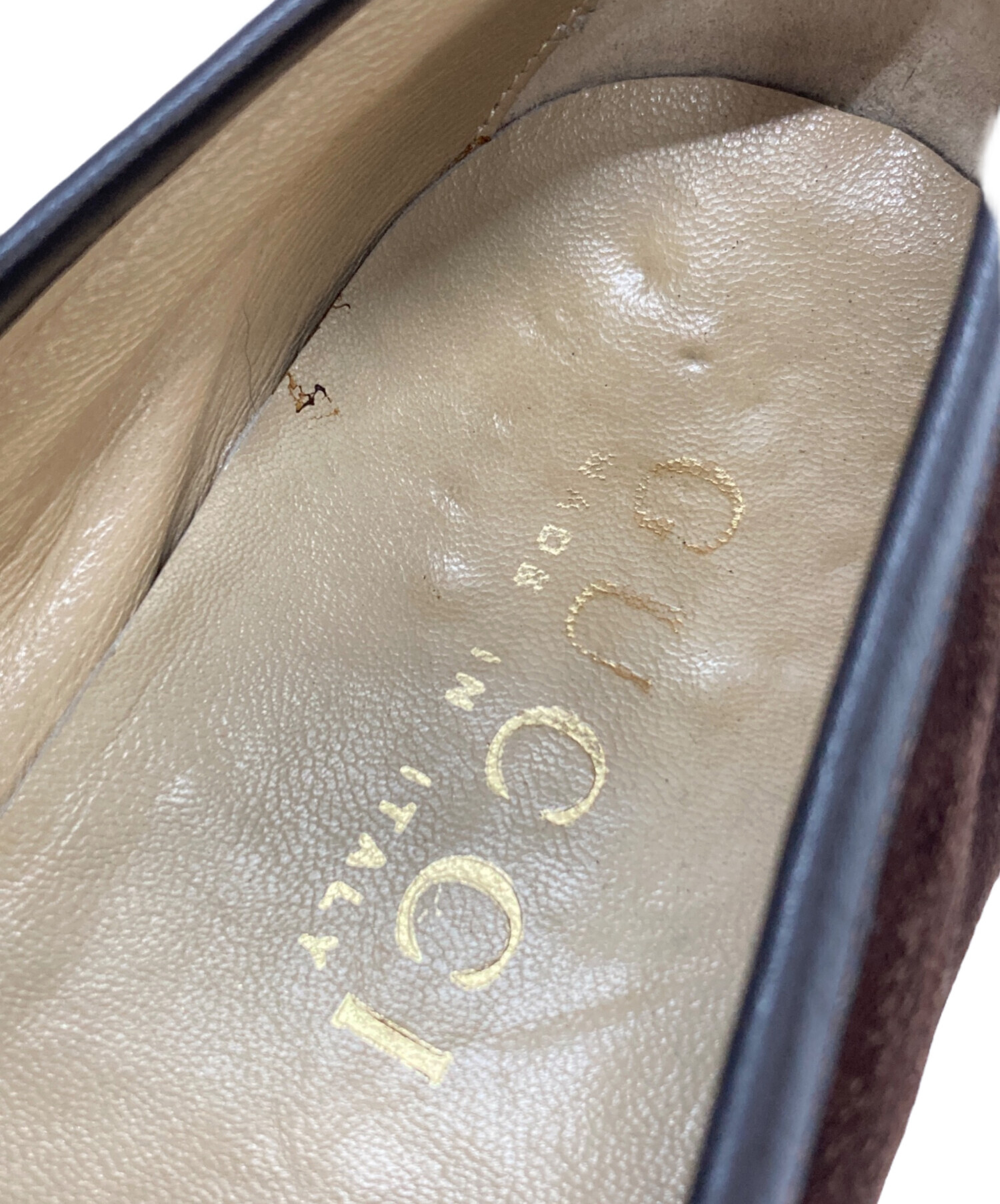 GUCCI ライトブラウン ホースビットローファー スウェード 41 1/2E