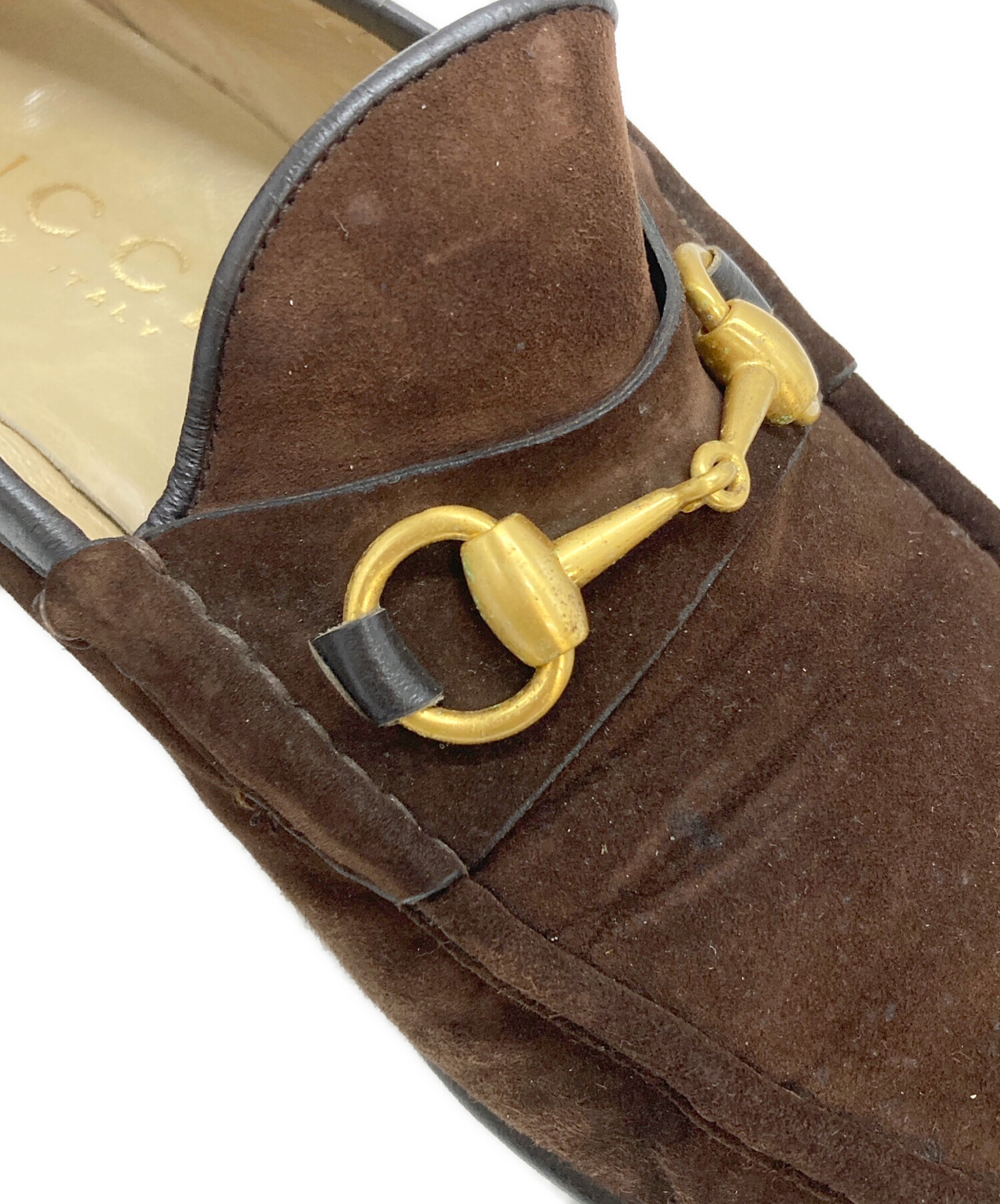 中古・古着通販】GUCCI (グッチ) ホースビットスエードローファー