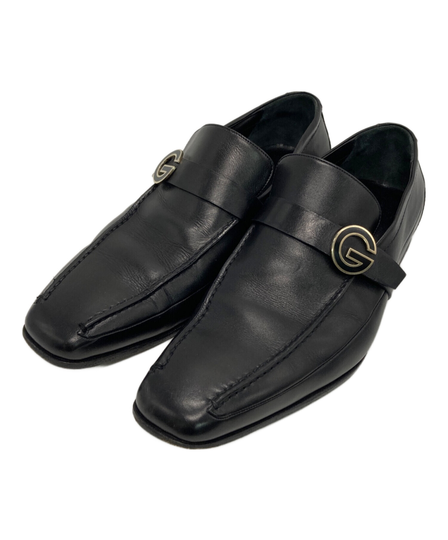 GUCCI グッチ/ローファー/181797/Bランク/82【中古】 中古・古着通販】GUCCI (グッチ) Gストラップローファー ブラック