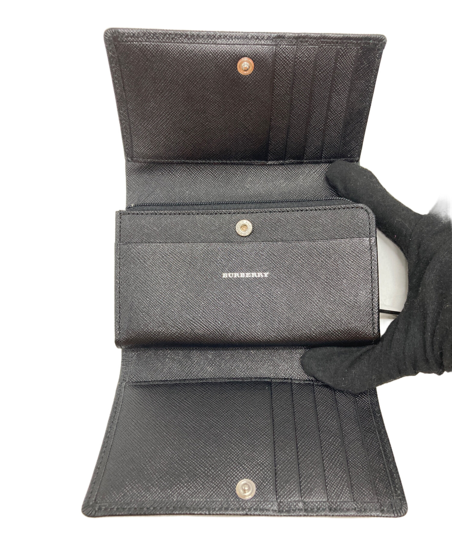 中古・古着通販】BURBERRY (バーバリー) エンボスチェック3つ折り財布