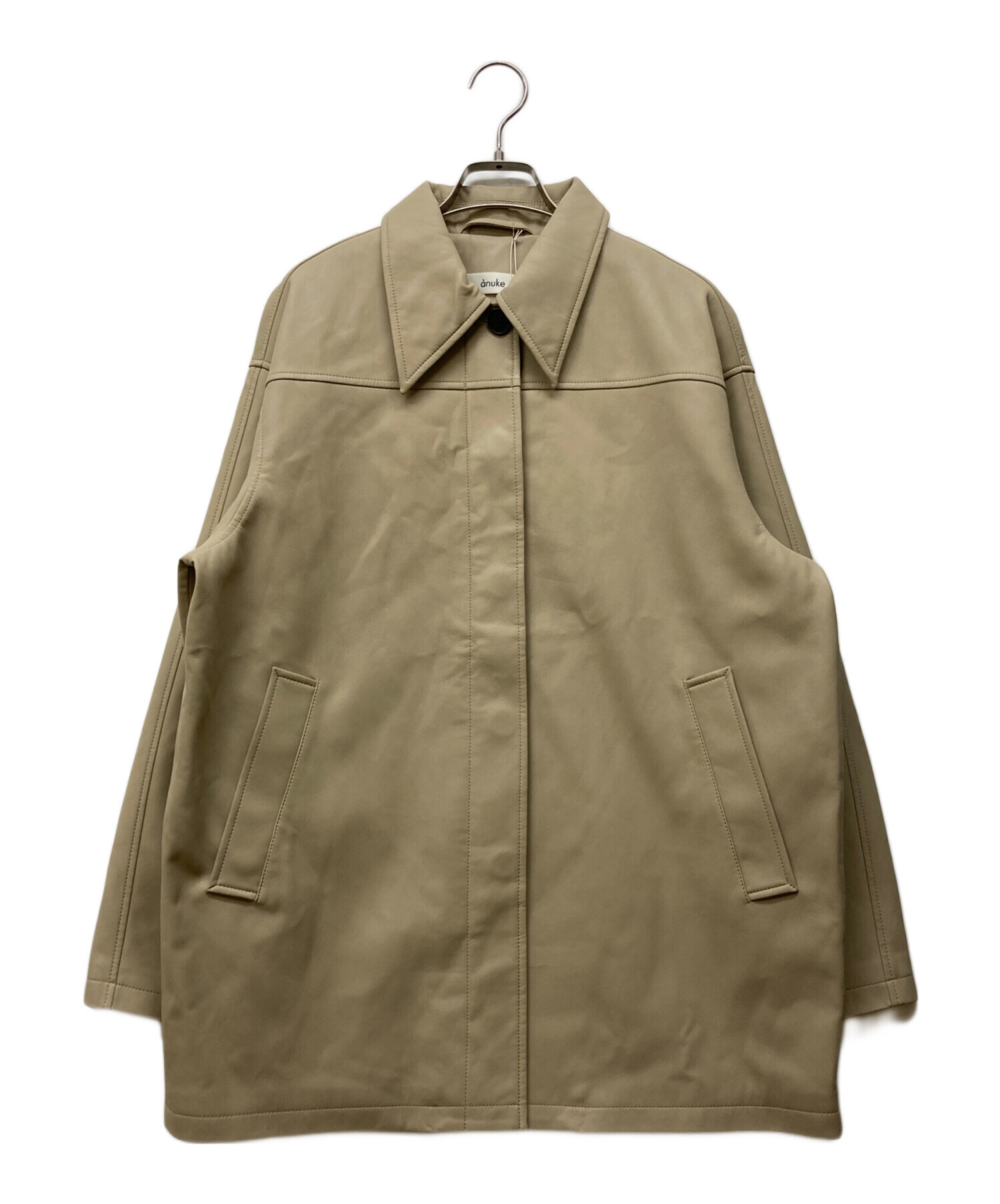 中古・古着通販】anuke (アンヌーク) Ecoleather Over Jacket ベージュ