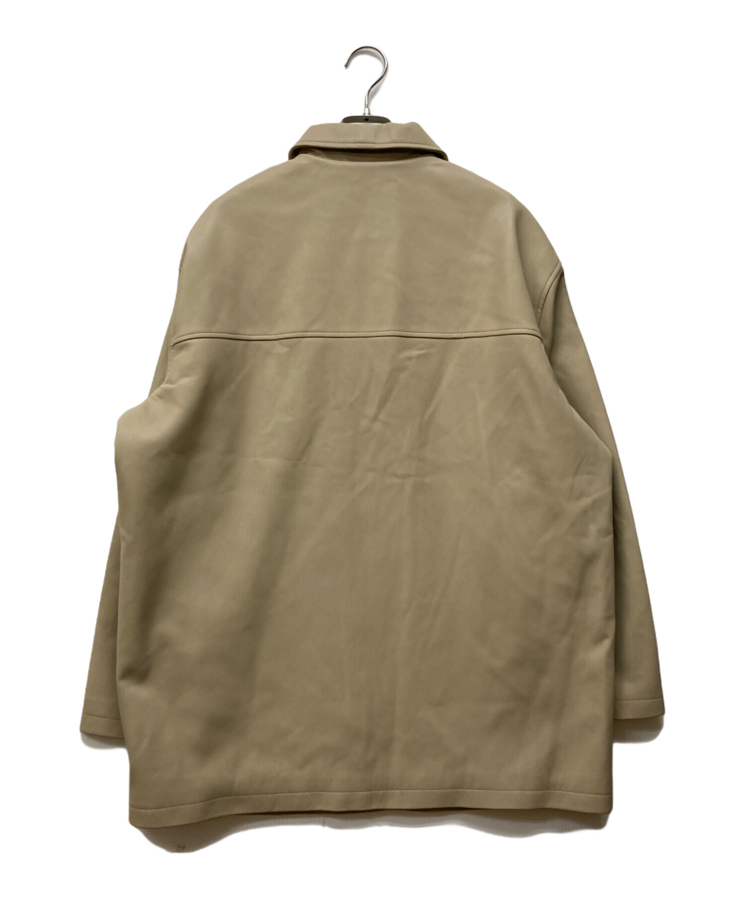 中古・古着通販】anuke (アンヌーク) Ecoleather Over Jacket ベージュ