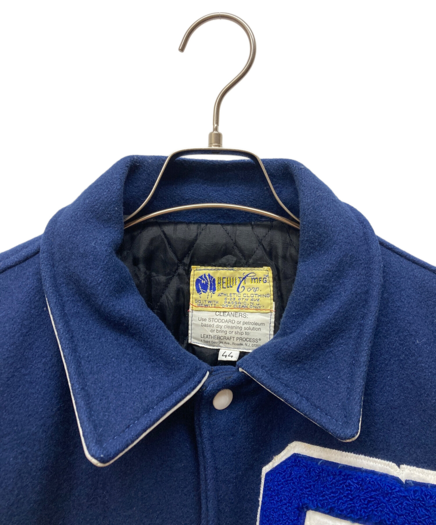 中古・古着通販】HEWITT (ヒューイット) スタジャン ホワイト×ブルー